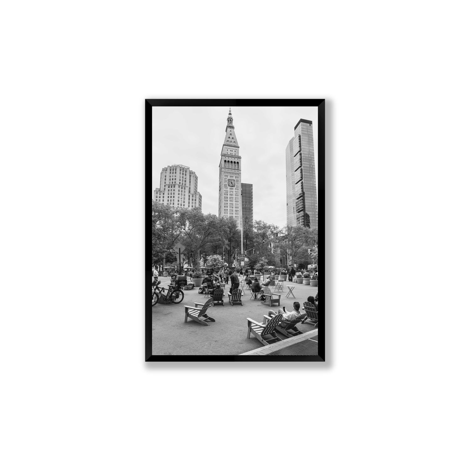 Timeless New York New York NYC Black & White wall art Large full-bleed fine art print in black frame