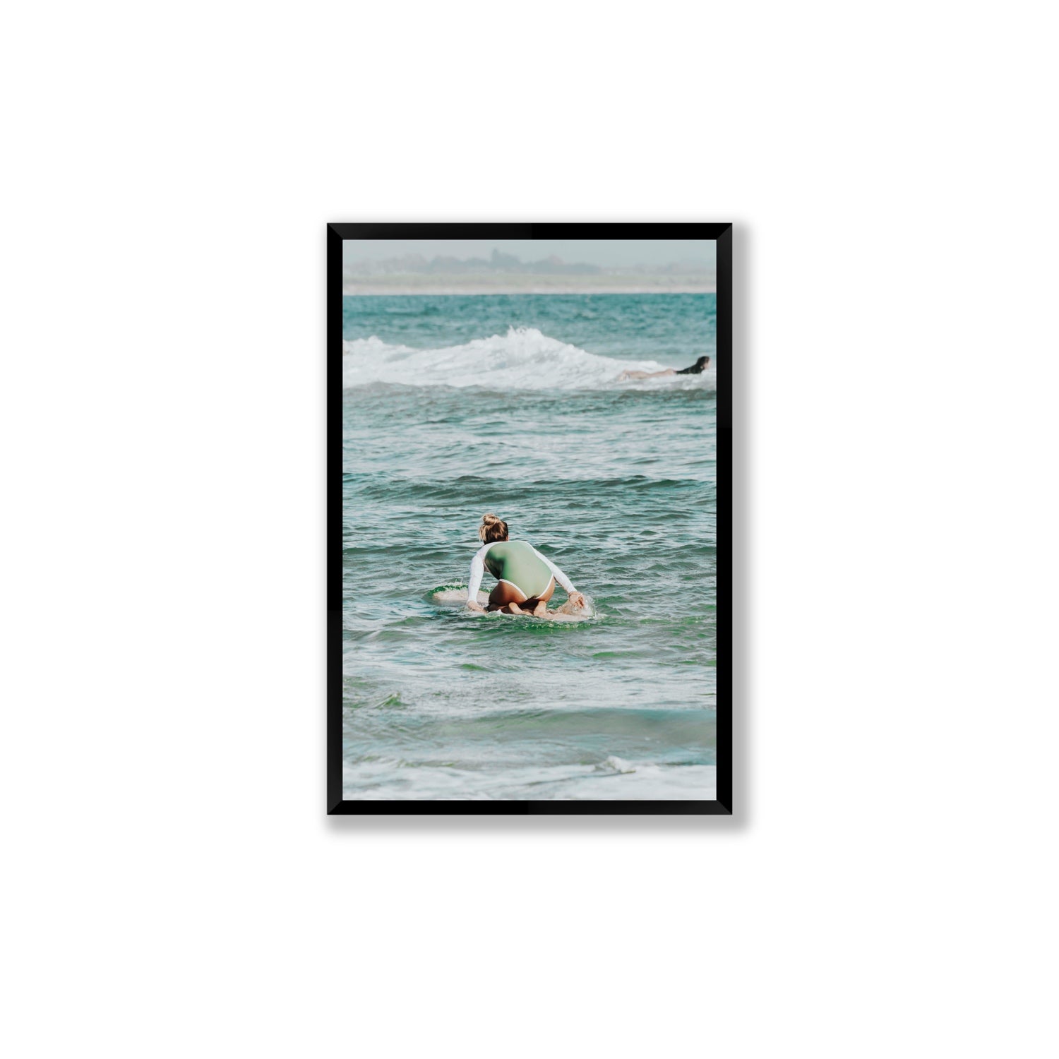 Quincy Byron Bay Surf coastal wall art Large full-bleed fine art print in black frame