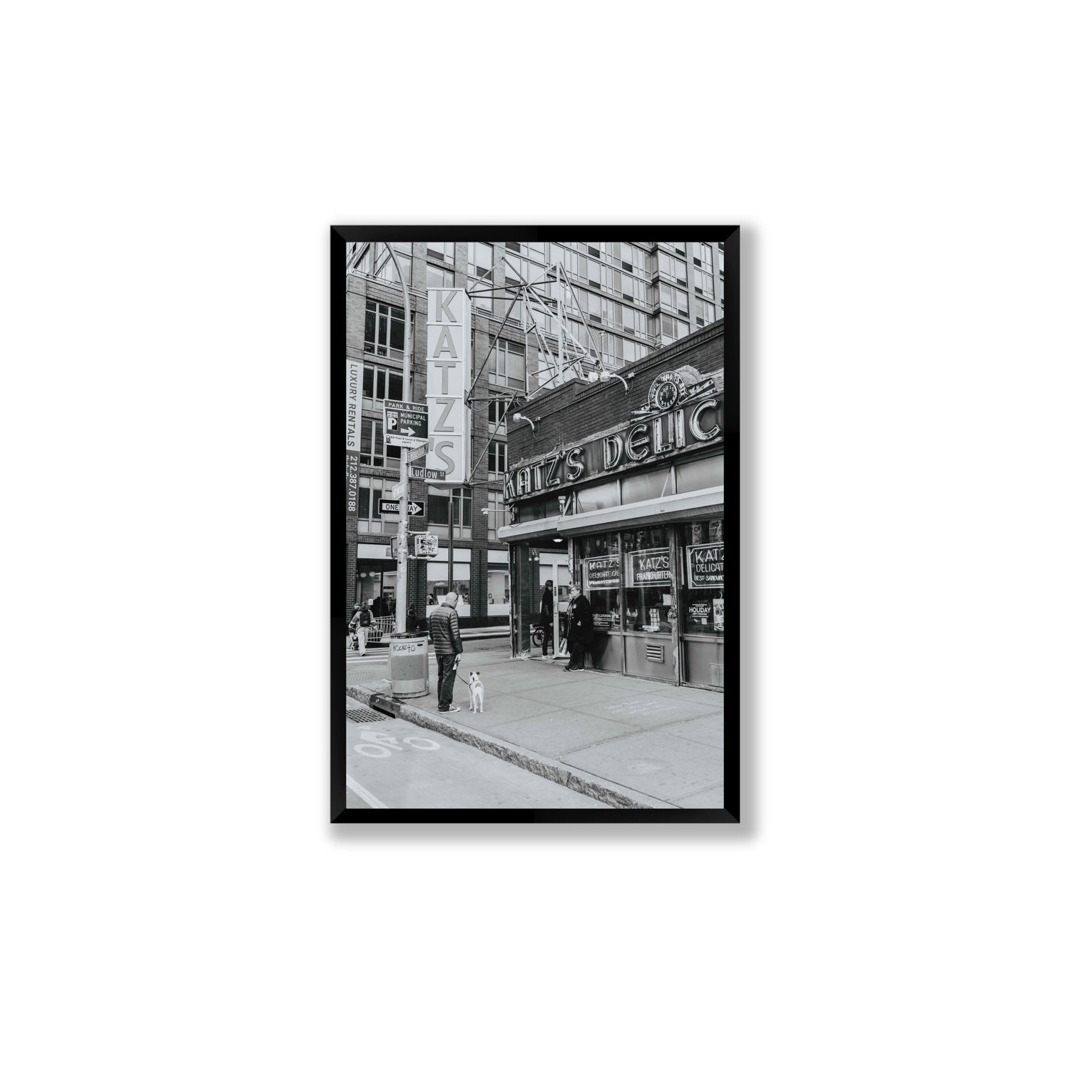 Graphite Gotham New York NYC Black & White wall art Large full-bleed fine art print in black frame
