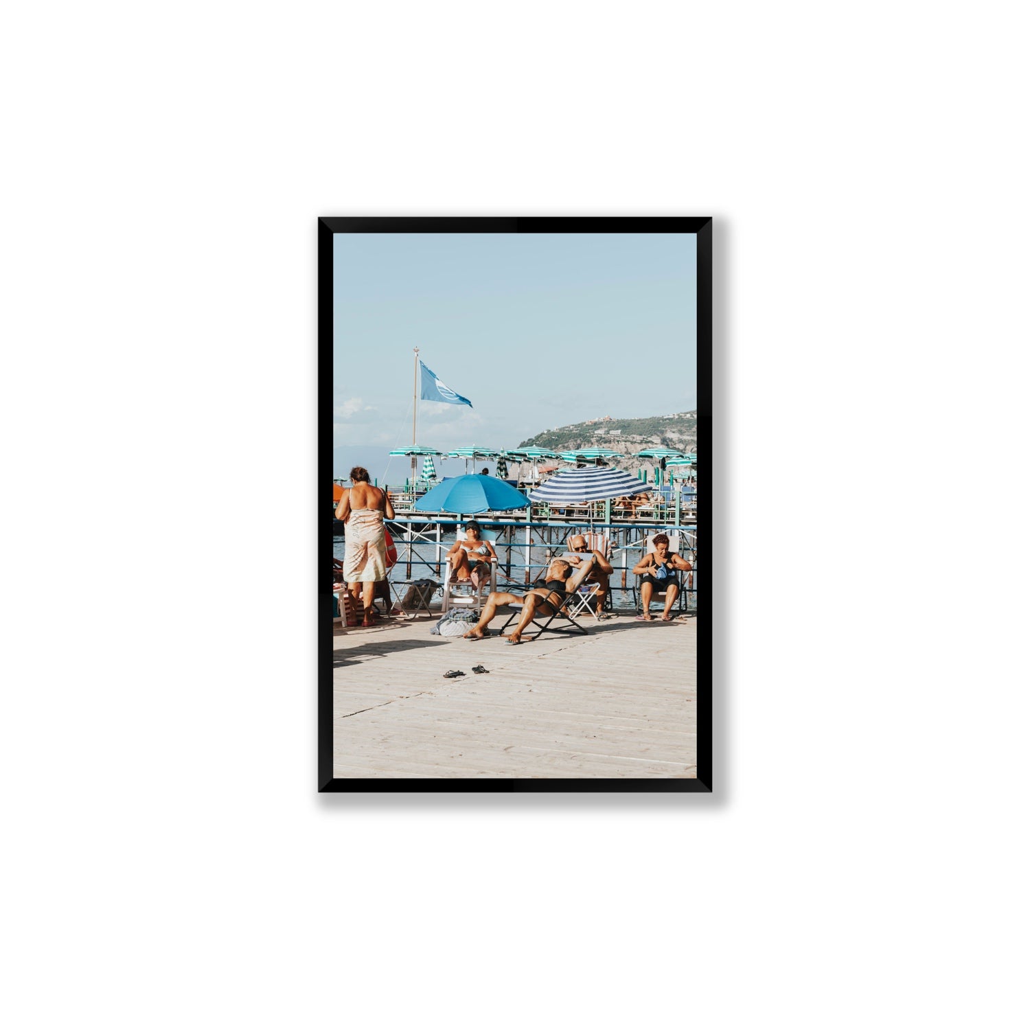 The Golden Years Sorrento Italian wall art Large full-bleed fine art print in black frame