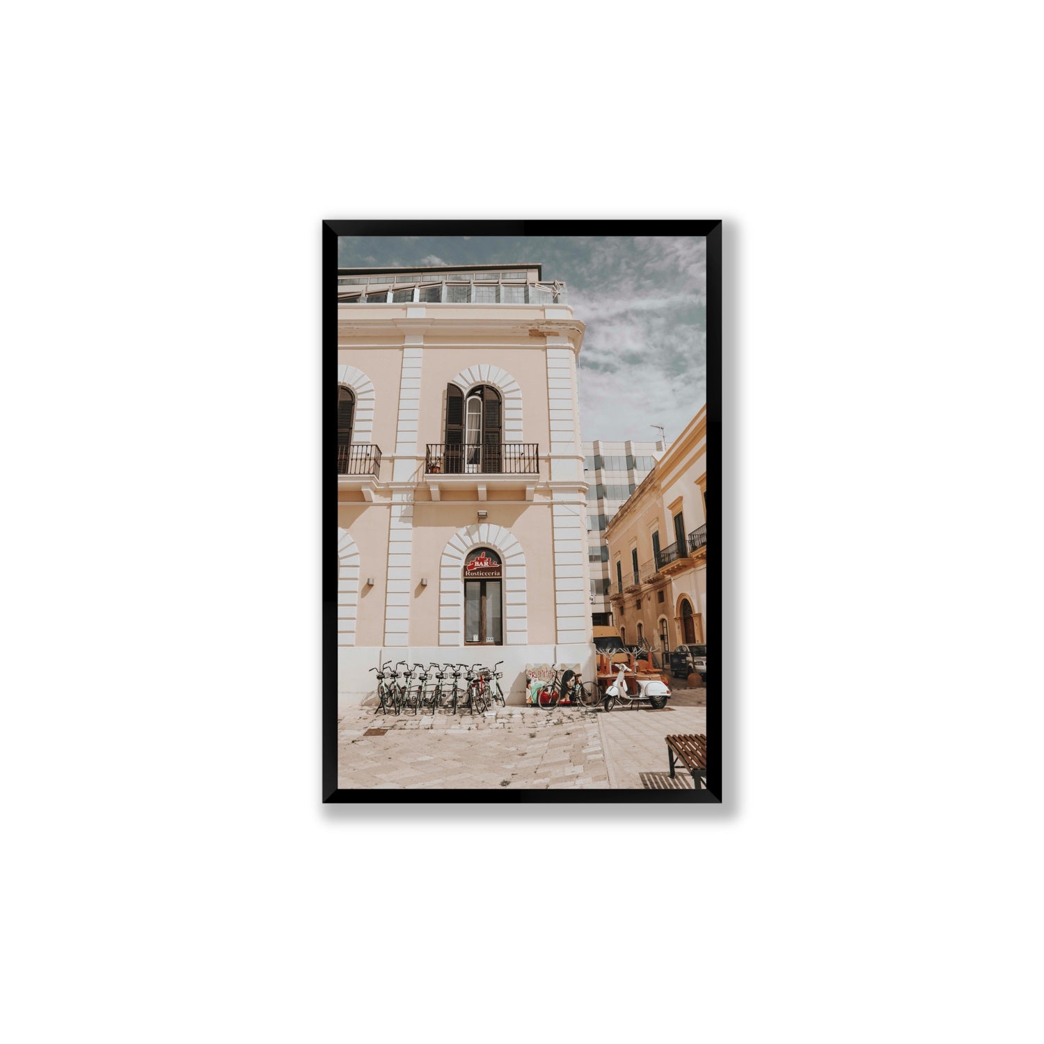 Rosticceria Puglia Italian wall art Large full-bleed fine art print in black frame