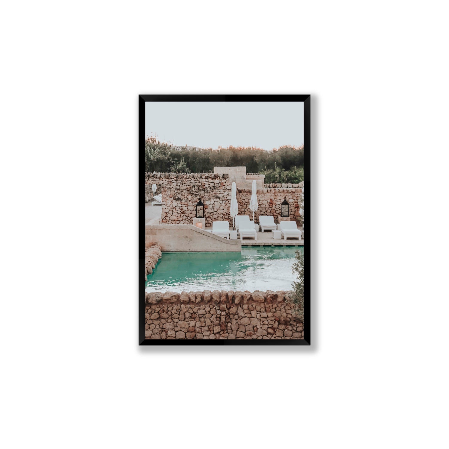 Stone Refuge fine art print, Puglia, Italy, Large, Black Frame · Full Bleed, Fine Art Print