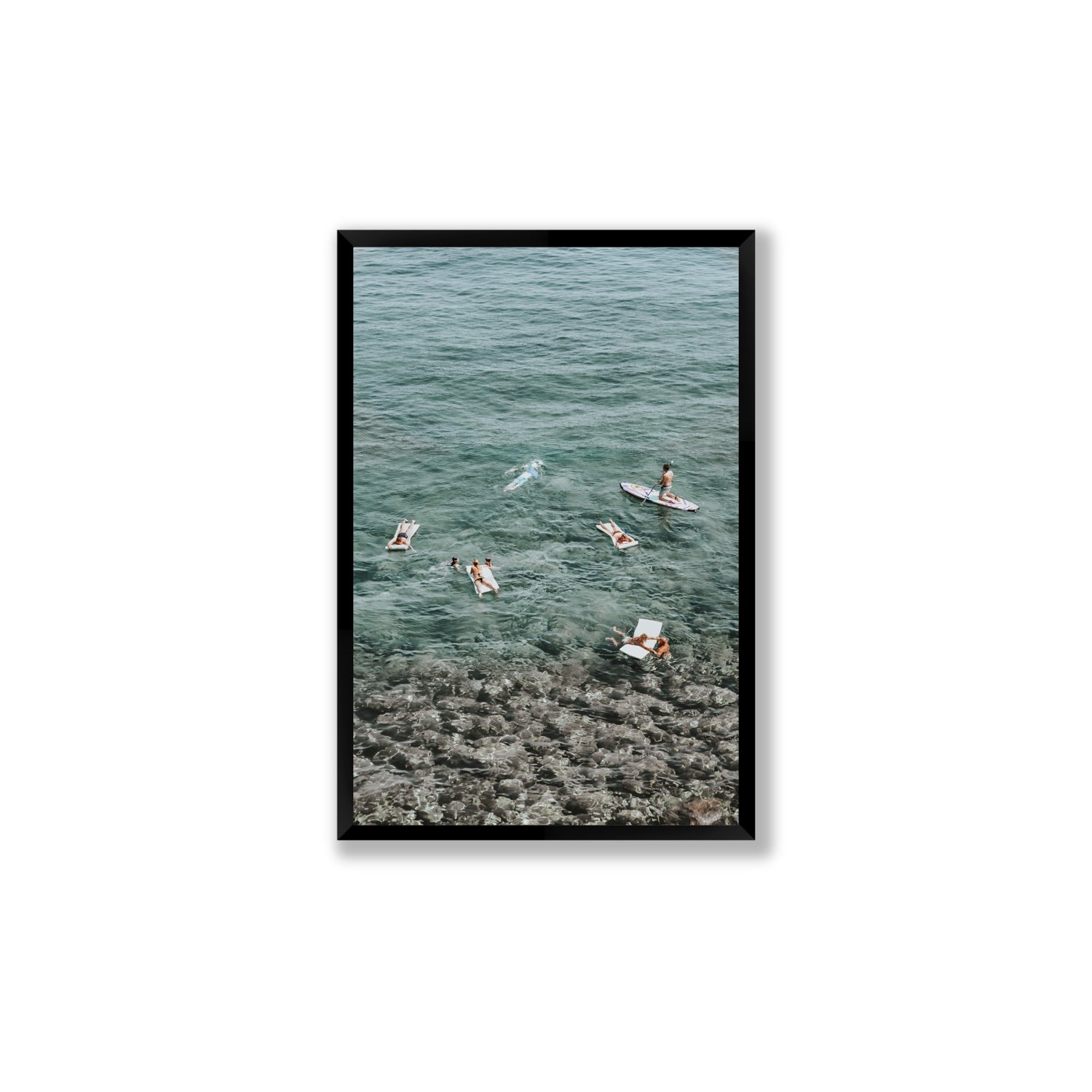 The Big Chill Tuscany coastal Italian wall art Large full-bleed fine art print in black frame