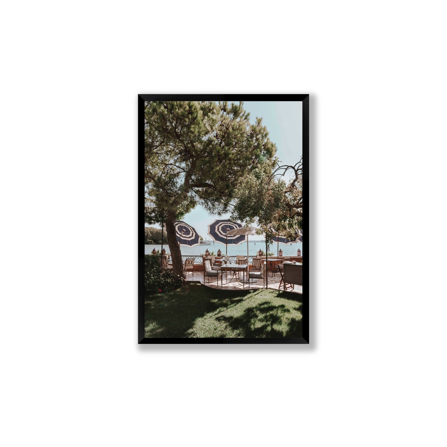 Tranquil Gardens Venice Italian wall art Large full-bleed fine art print in black frame