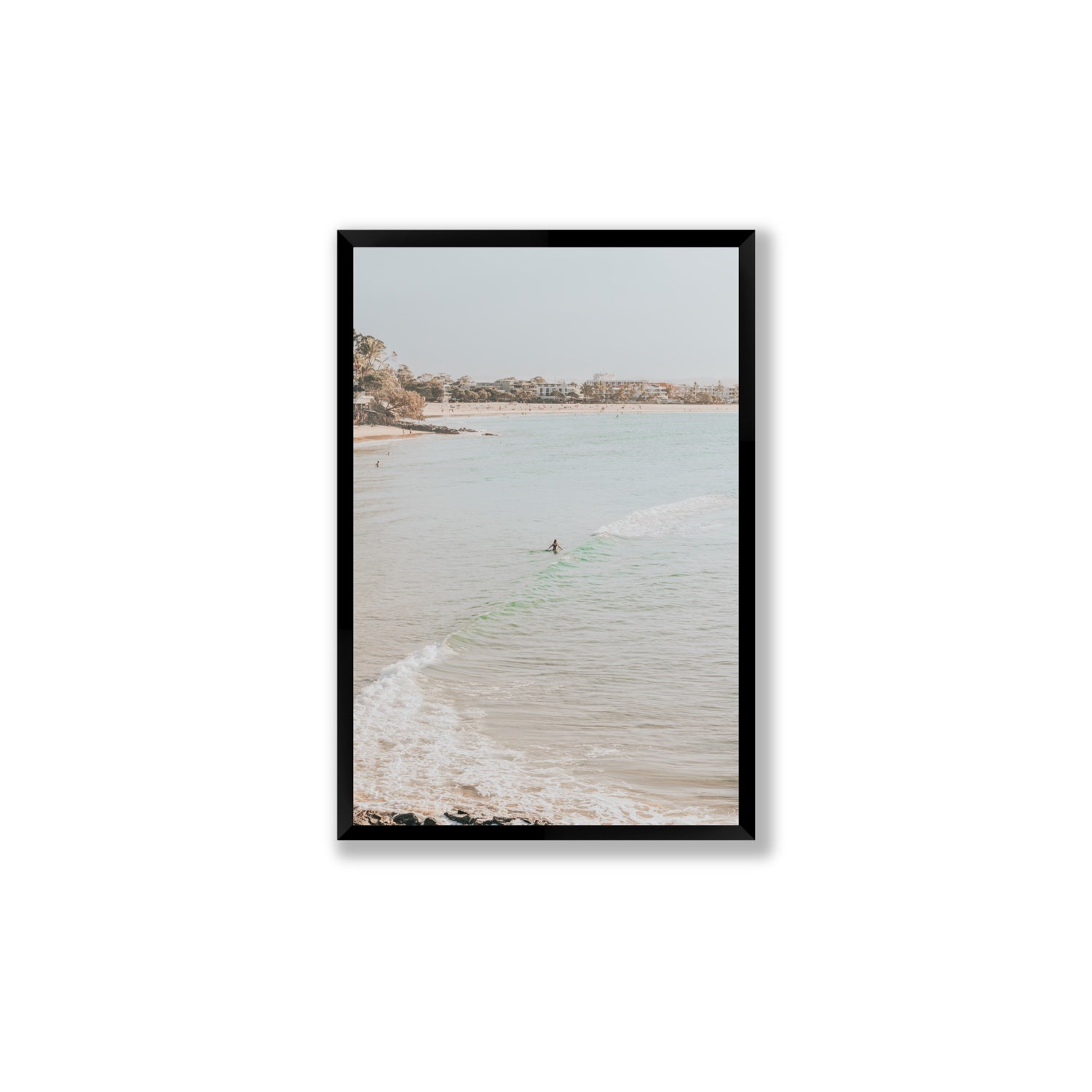 Salt Reverie fine art print, Noosa, Australia, coastal scenes artwork, Large, Black Frame · Full Bleed, Fine Art Print