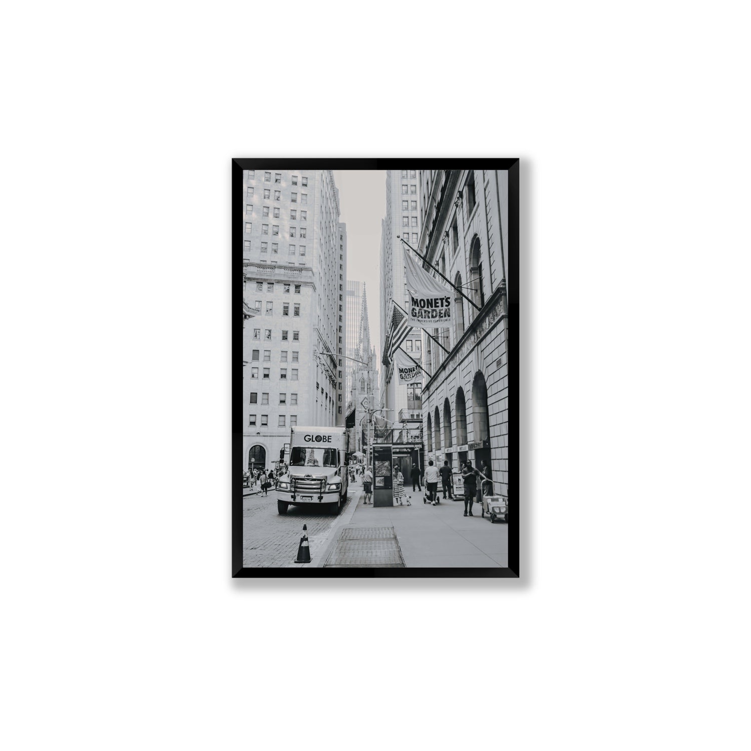 Metropolitan Monotone New York NYC Black & White wall art Large full-bleed fine art print in black frame