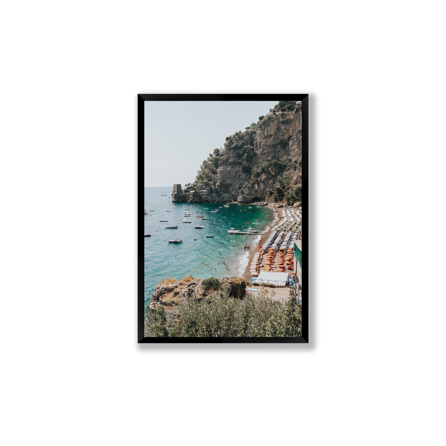 Baia dei Sogni fine art print, Positano, Italy, Large, Black Frame · Full Bleed, Fine Art Print