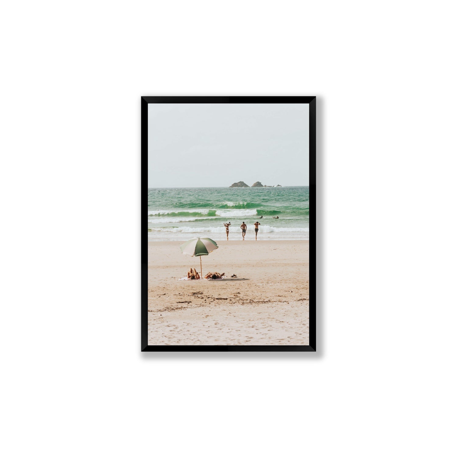 Escape The Ordinary Byron Bay coastal decor wall art Large full-bleed fine art print in black frame