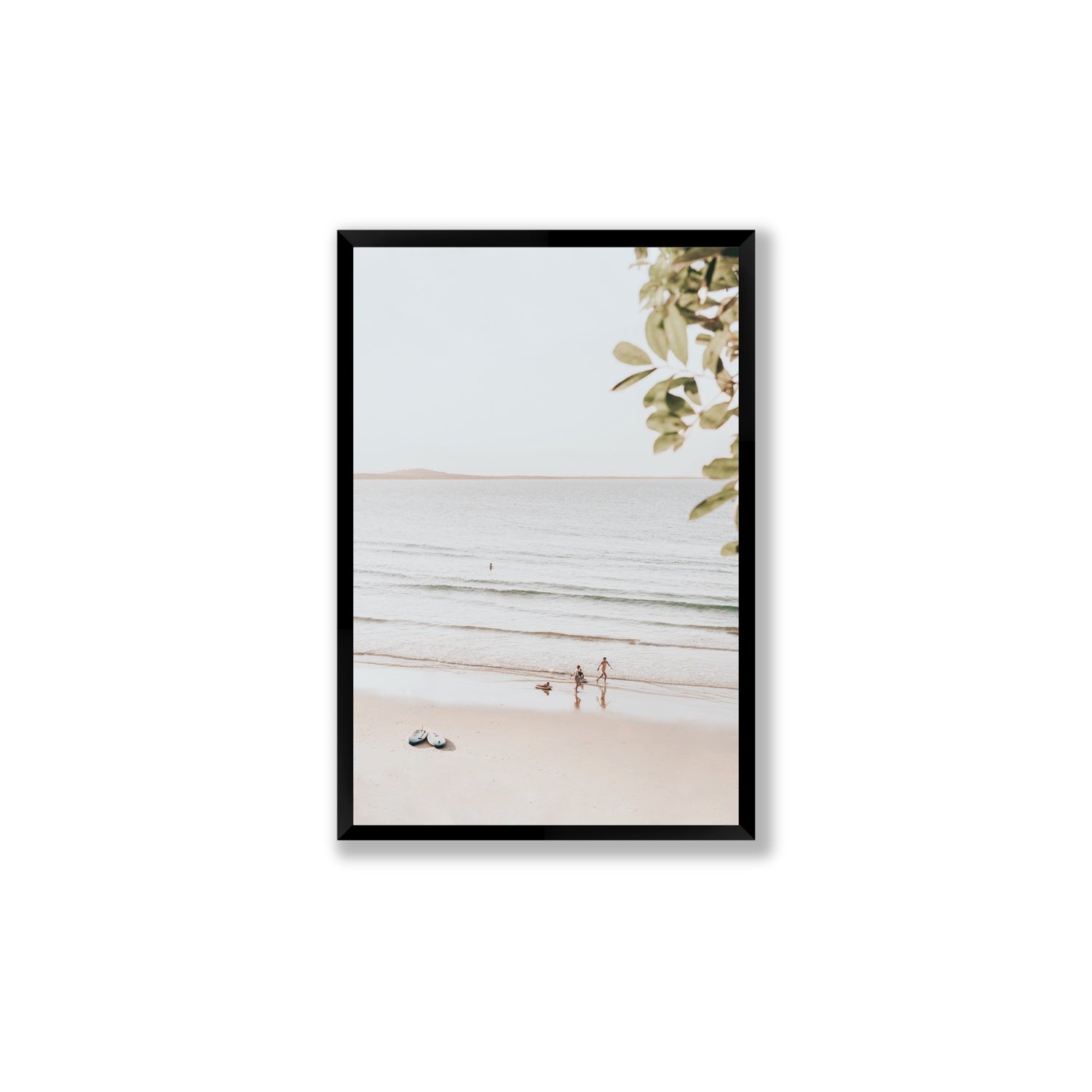Walking On Sunshine fine art print, Noosa, Australia, coastal scenes artwork, Large, Black Frame · Full Bleed, Fine Art Print