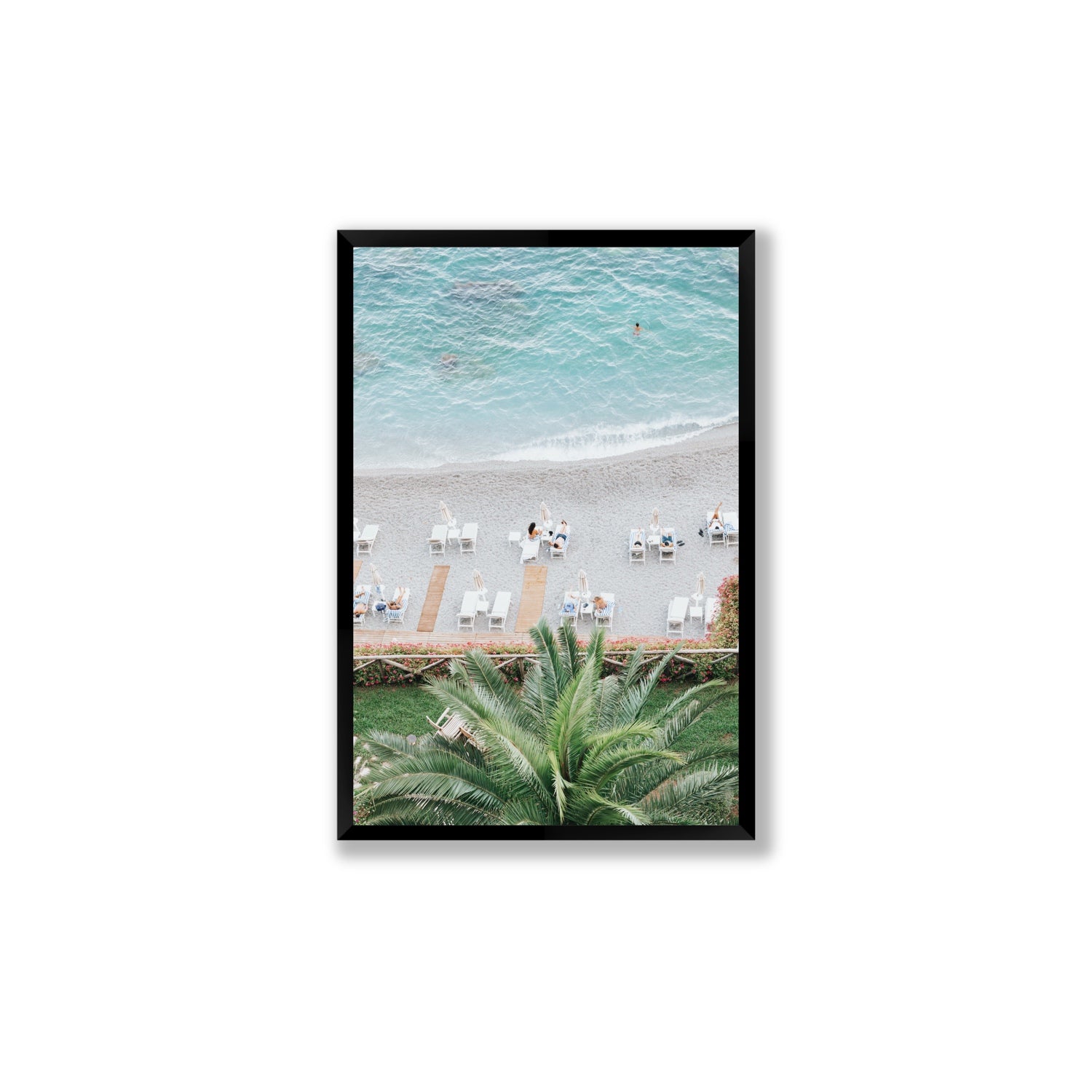 Paradiso Amalfi Mediterranean wall art Large full-bleed fine art print in black frame
