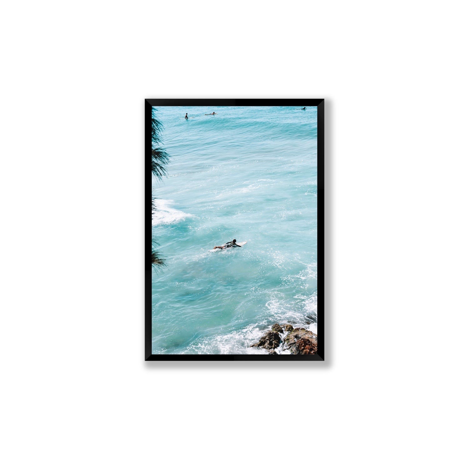 Blue Crush fine art print, Byron Bay, Australia, Large, Black Frame · Full Bleed, Fine Art Print