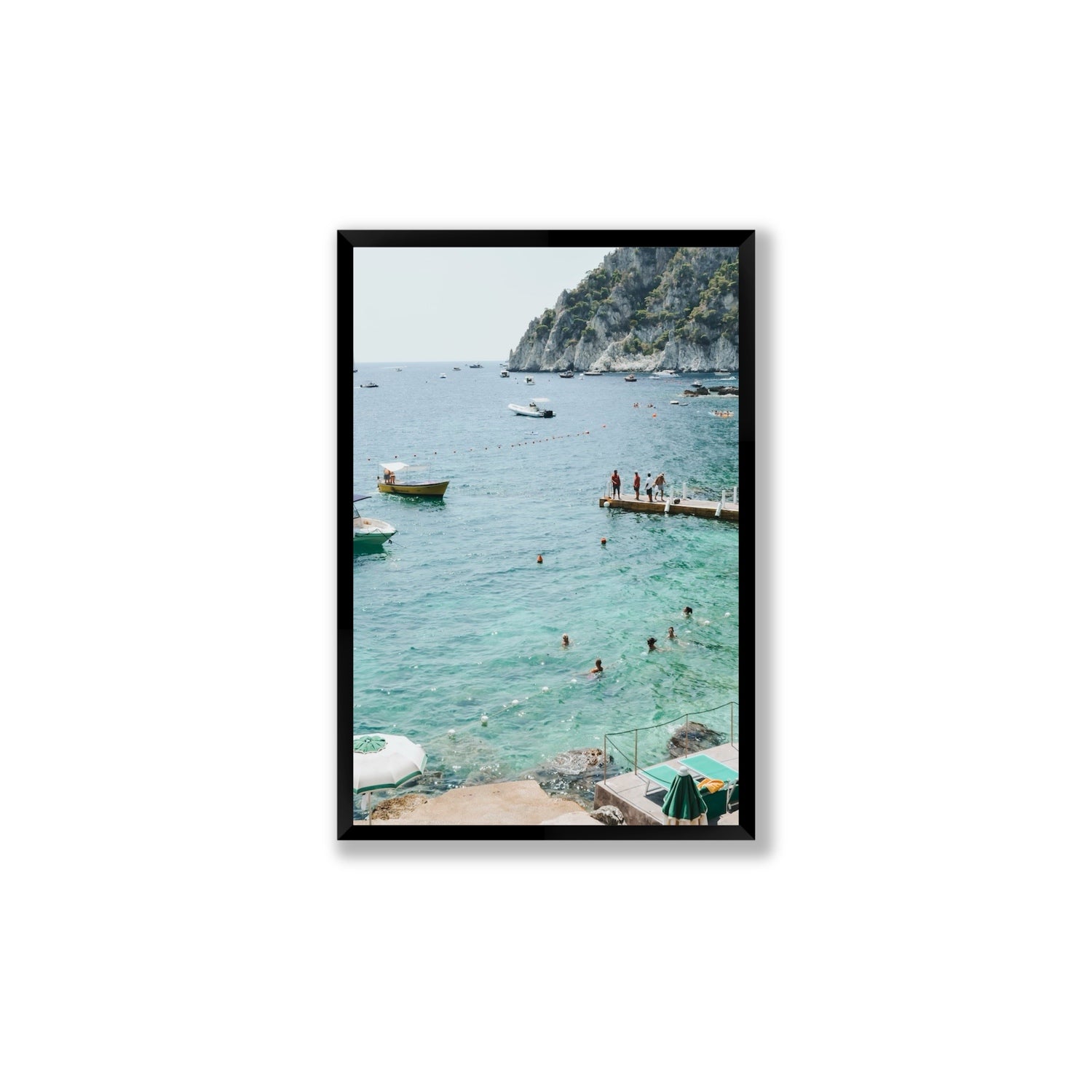 Delizia Pomeridiana Capri coastal wall art Large full-bleed fine art print in black frame
