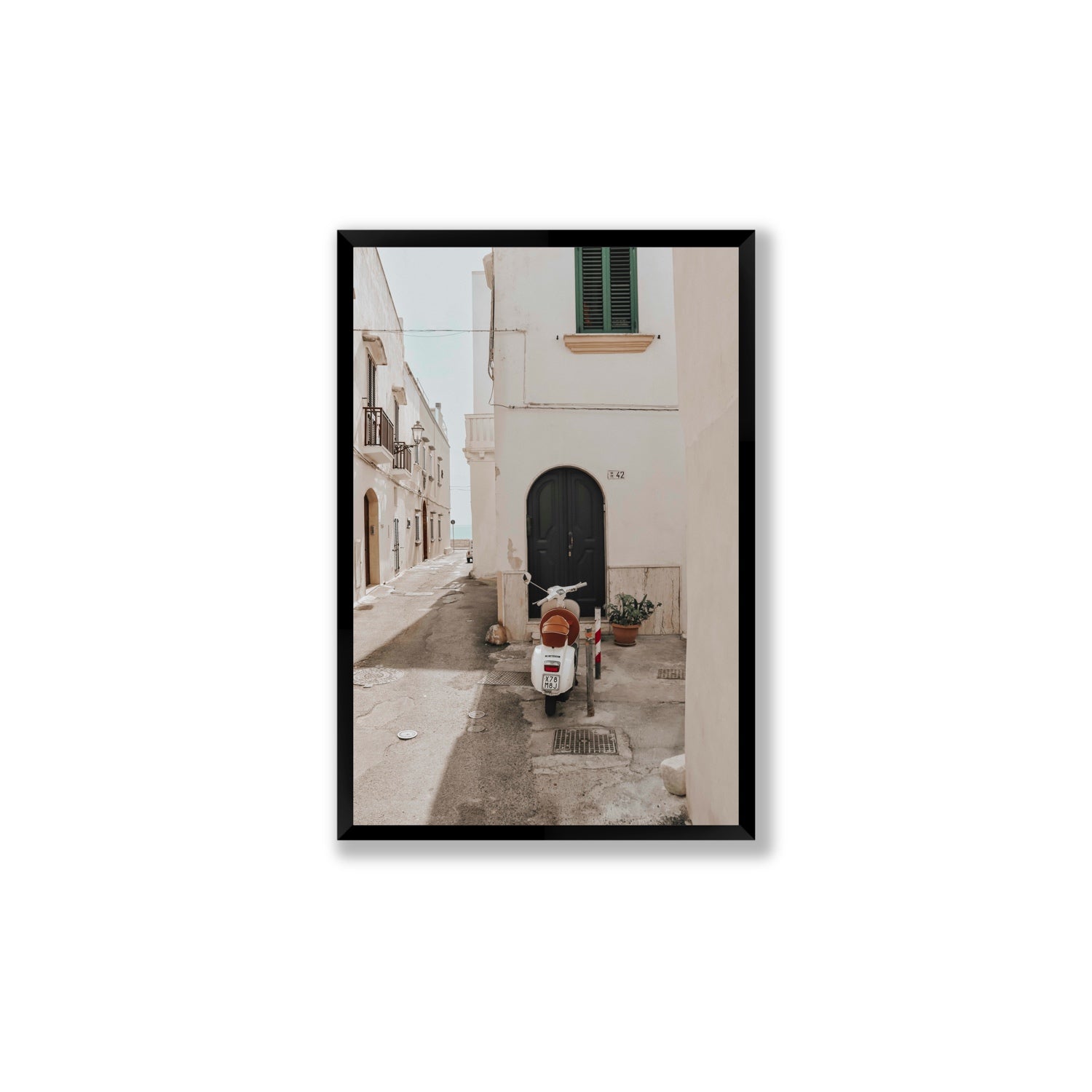 La Casa 42 Puglia Gallipoli Italian wall art Large full-bleed fine art print in black frame