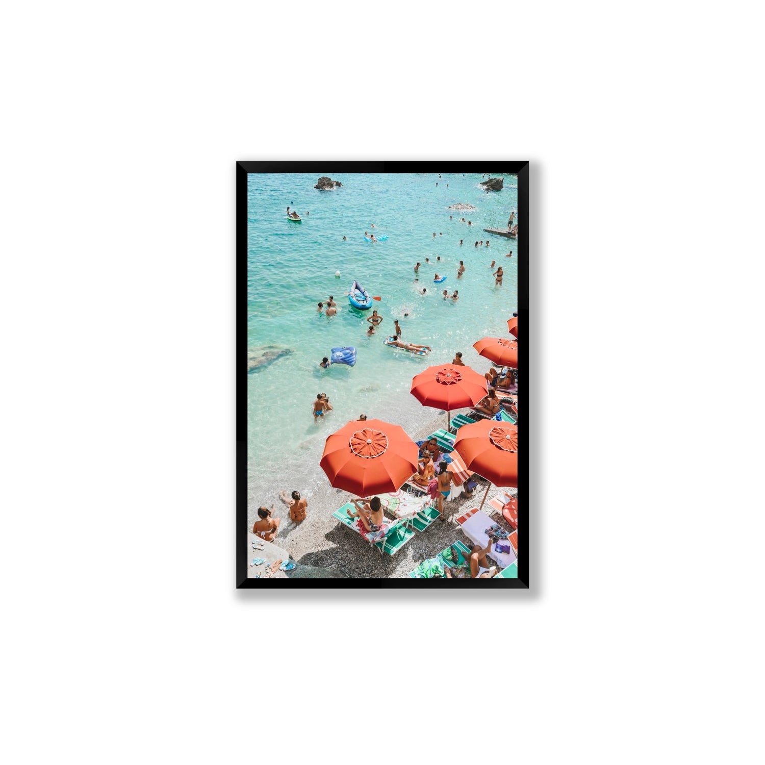 Easy Street Capri Italian beach wall art Large full-bleed fine art print in black frame