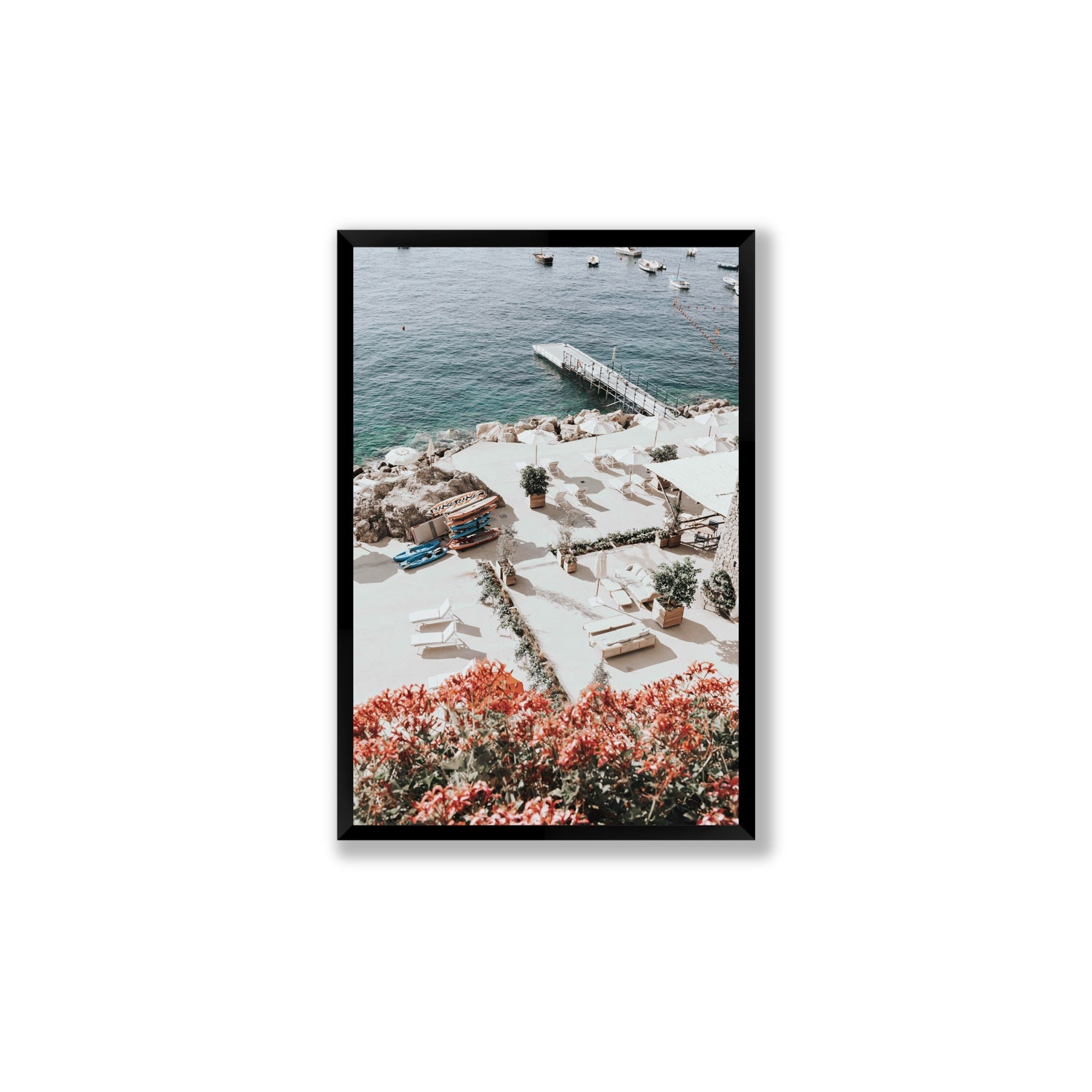 A Work of Art Amalfi coastal wall art Large full-bleed fine art print in black frame