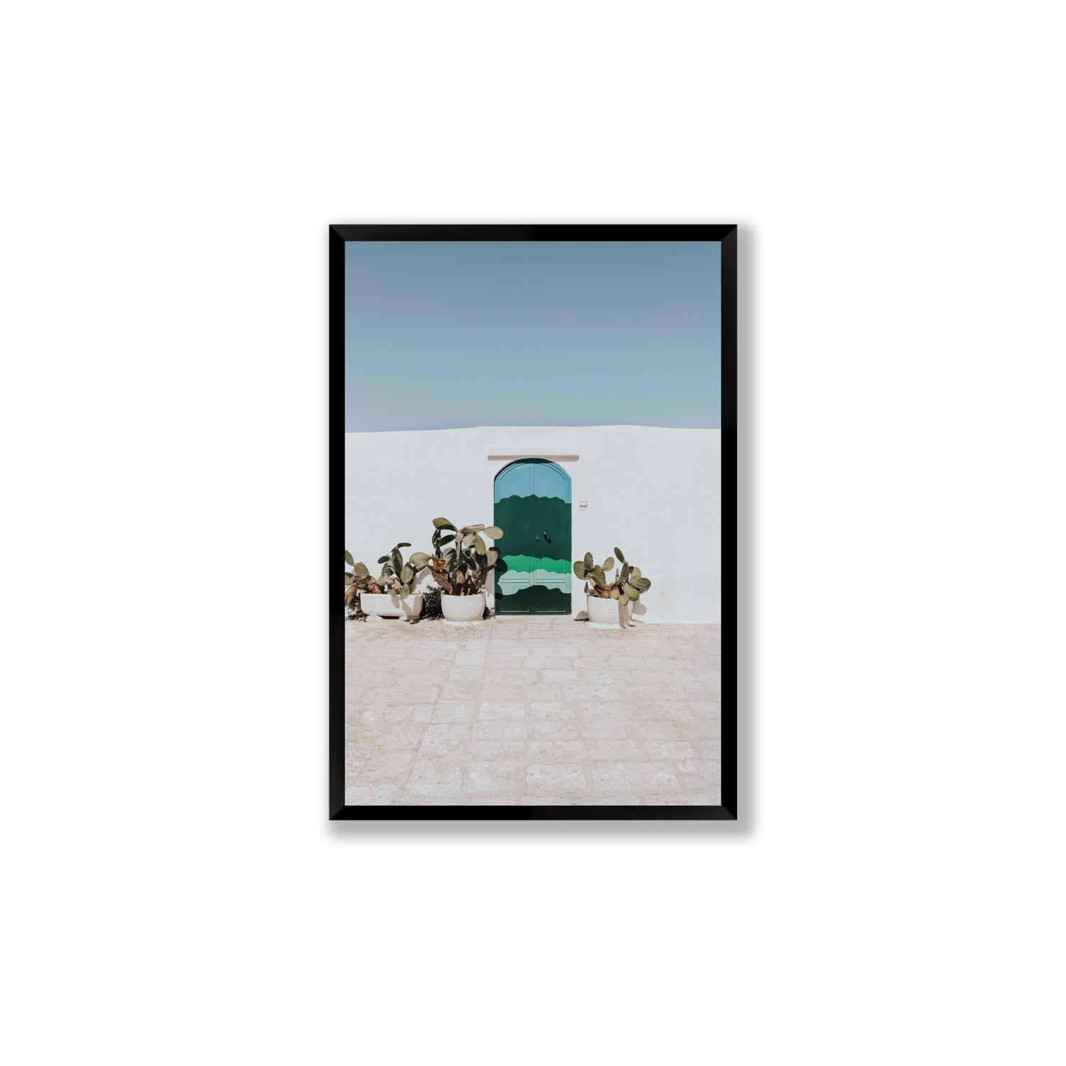 Imaginary Exit Puglia Mediterranean wall art Large full-bleed fine art print in black frame