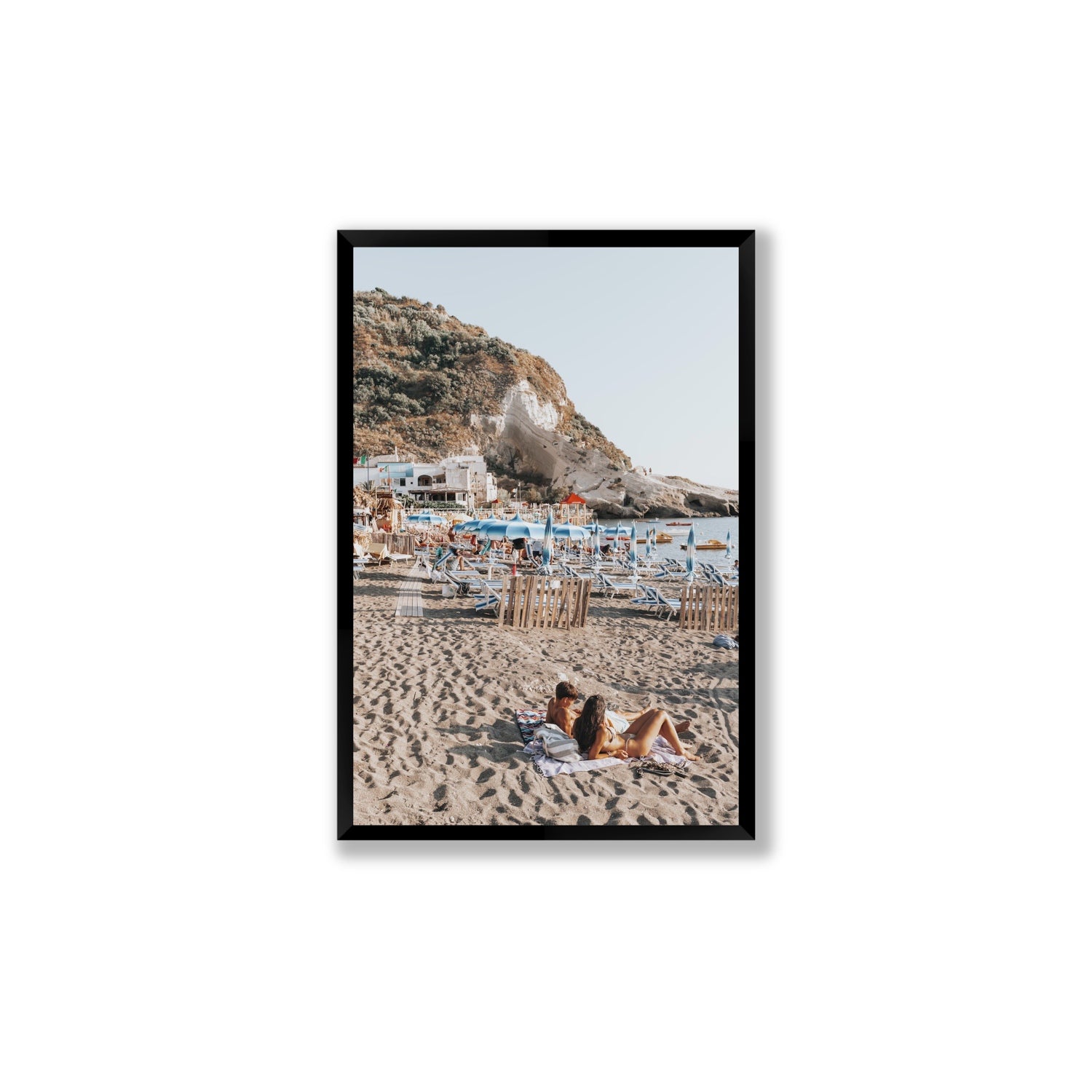 Beach Buddies fine art print, Ischia, Italy, Large, Black Frame · Full Bleed, Fine Art Print