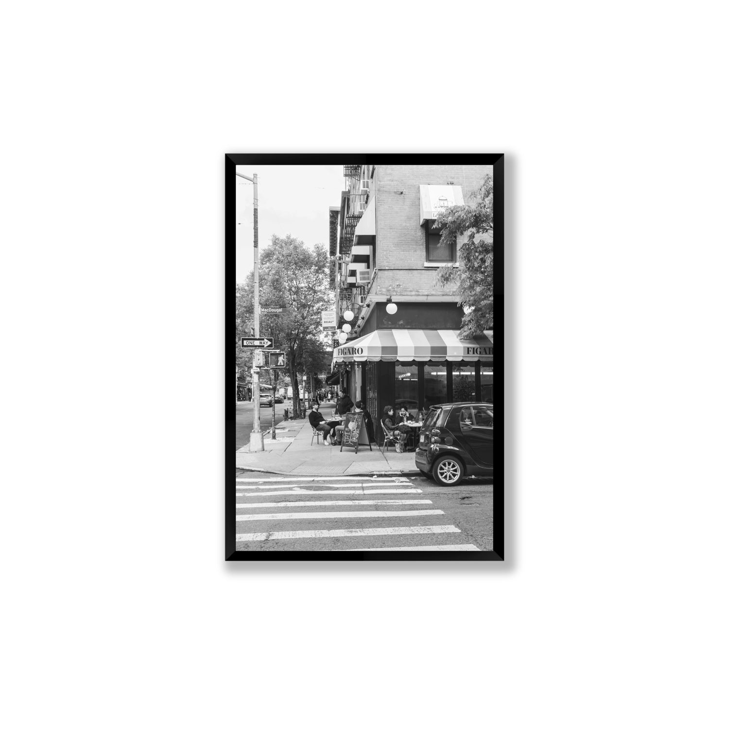 Figaro New York NYC Black & White wall art Large full-bleed fine art print in black frame