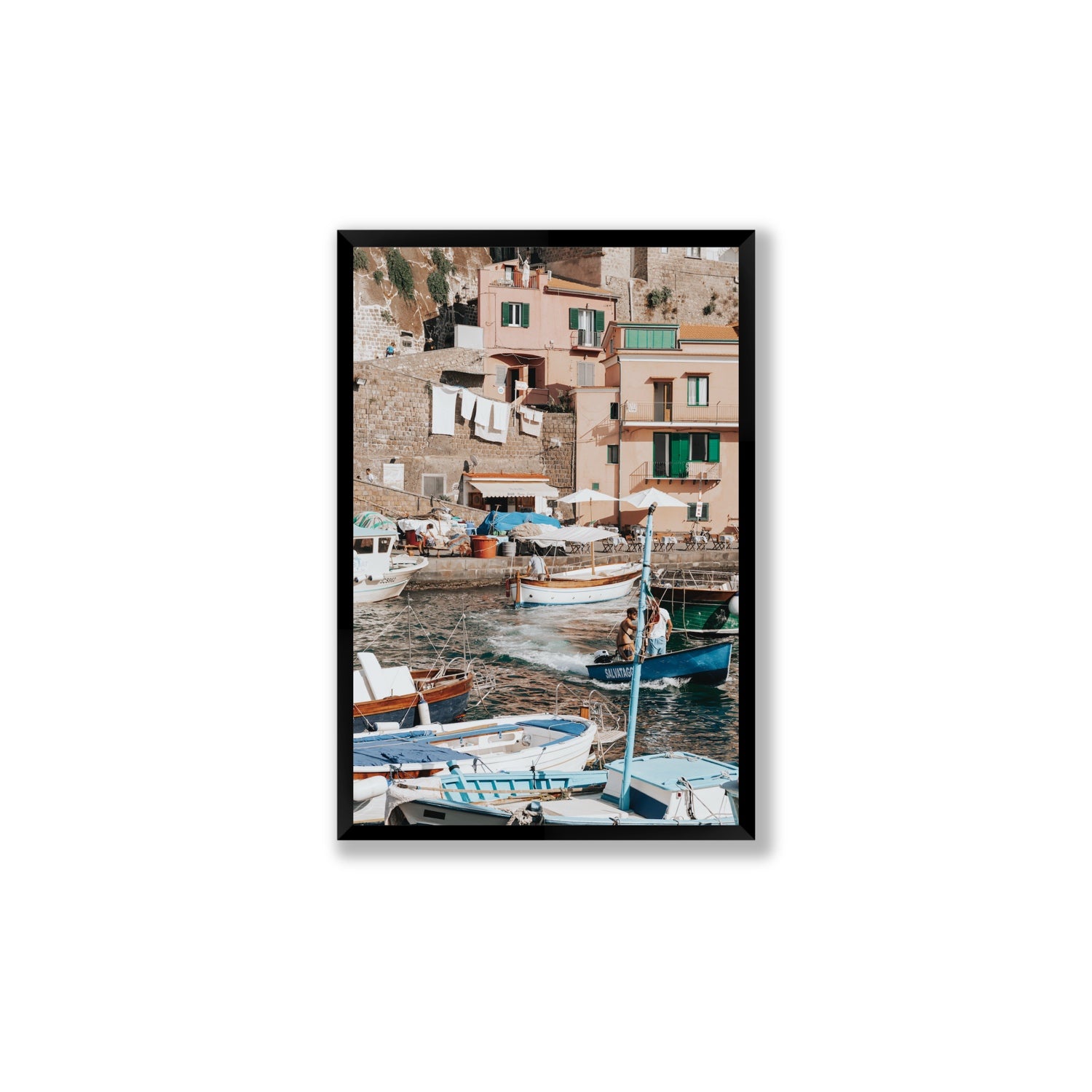 Coastal Carousel fine art print, Sorrento, Italy, Large, Black Frame · Full Bleed, Fine Art Print