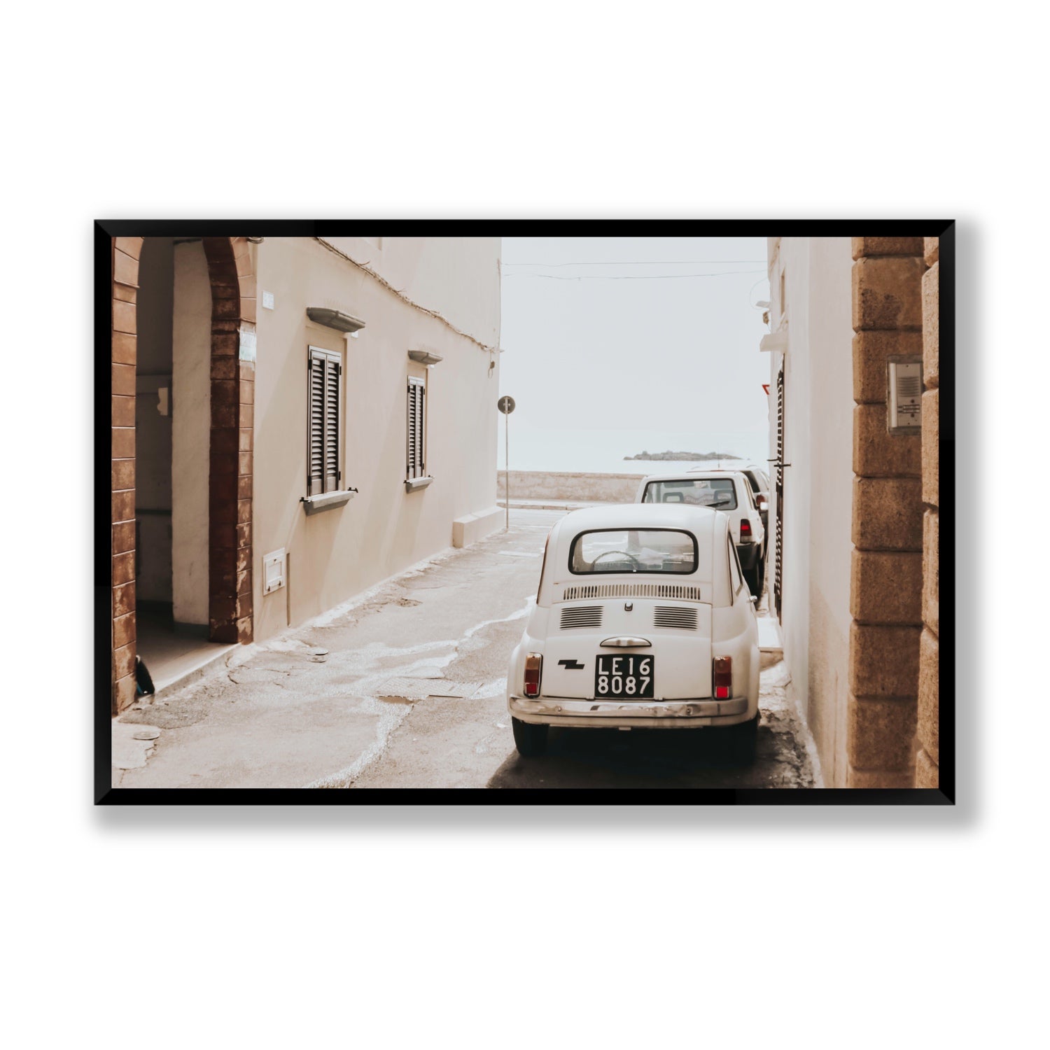 Bambini Lane Puglia Italian wall art Statement full-bleed fine art print in black frame