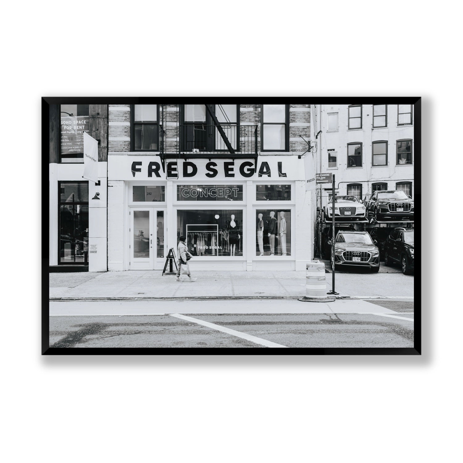 Noir York New York NYC Black & White wall art Statement full-bleed fine art print in black frame