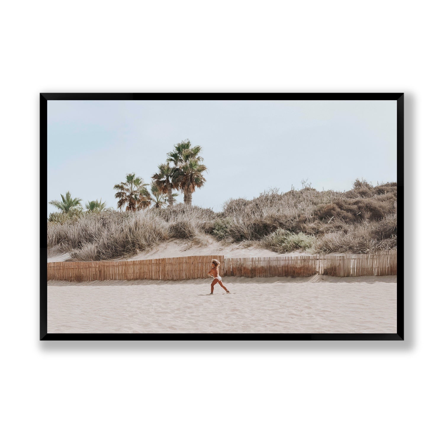 Ragazza Da Spiaggia Puglia beach Italian fine art print Statement full-bleed fine art print in black frame