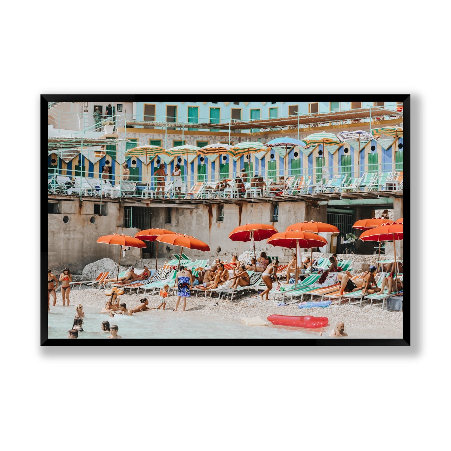 Umbrella Fiesta fine art print, Capri, Italy, Statement, Black Frame · Full Bleed, Fine Art Print
