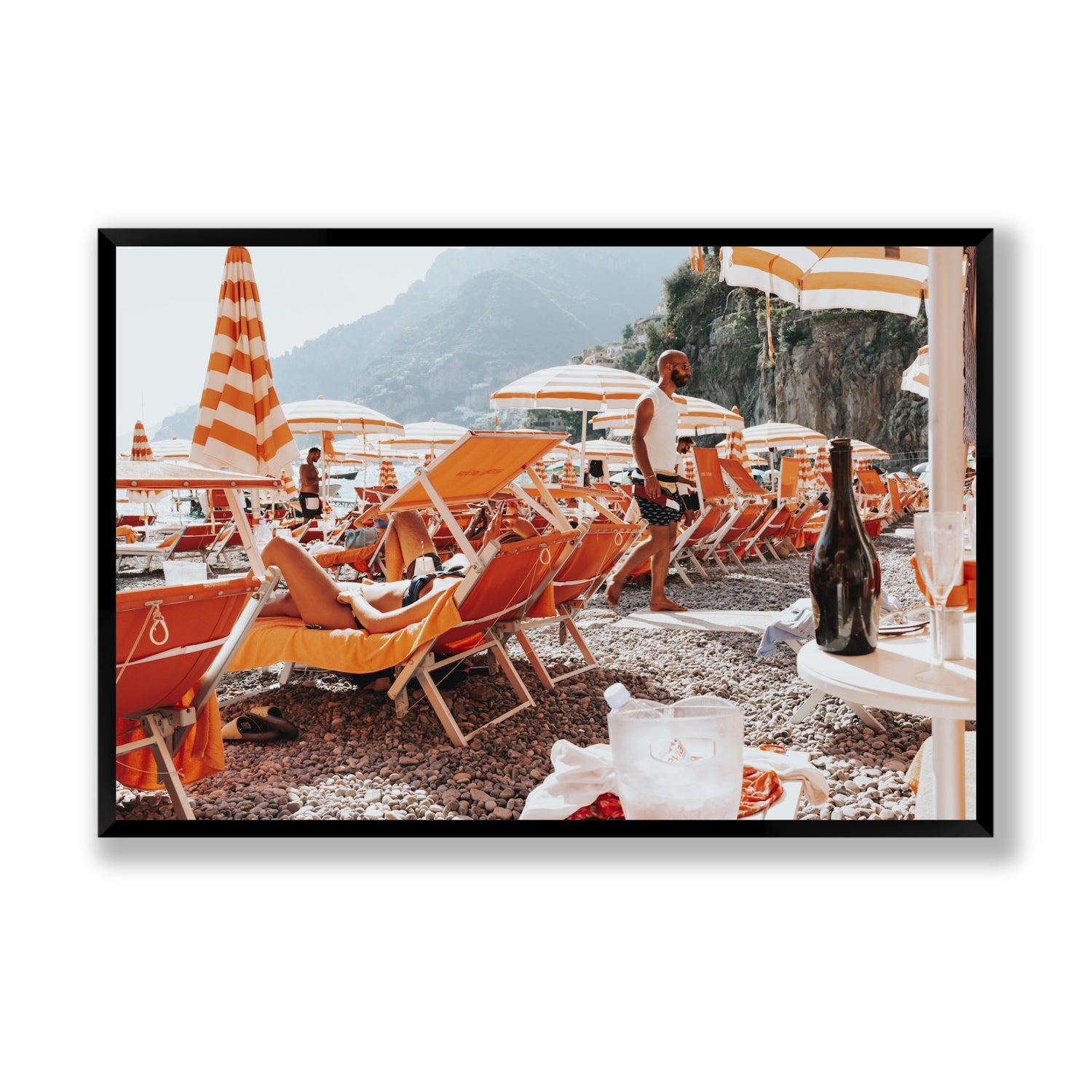 Zesty Shade Positano wall art Statement full-bleed fine art print in black frame
