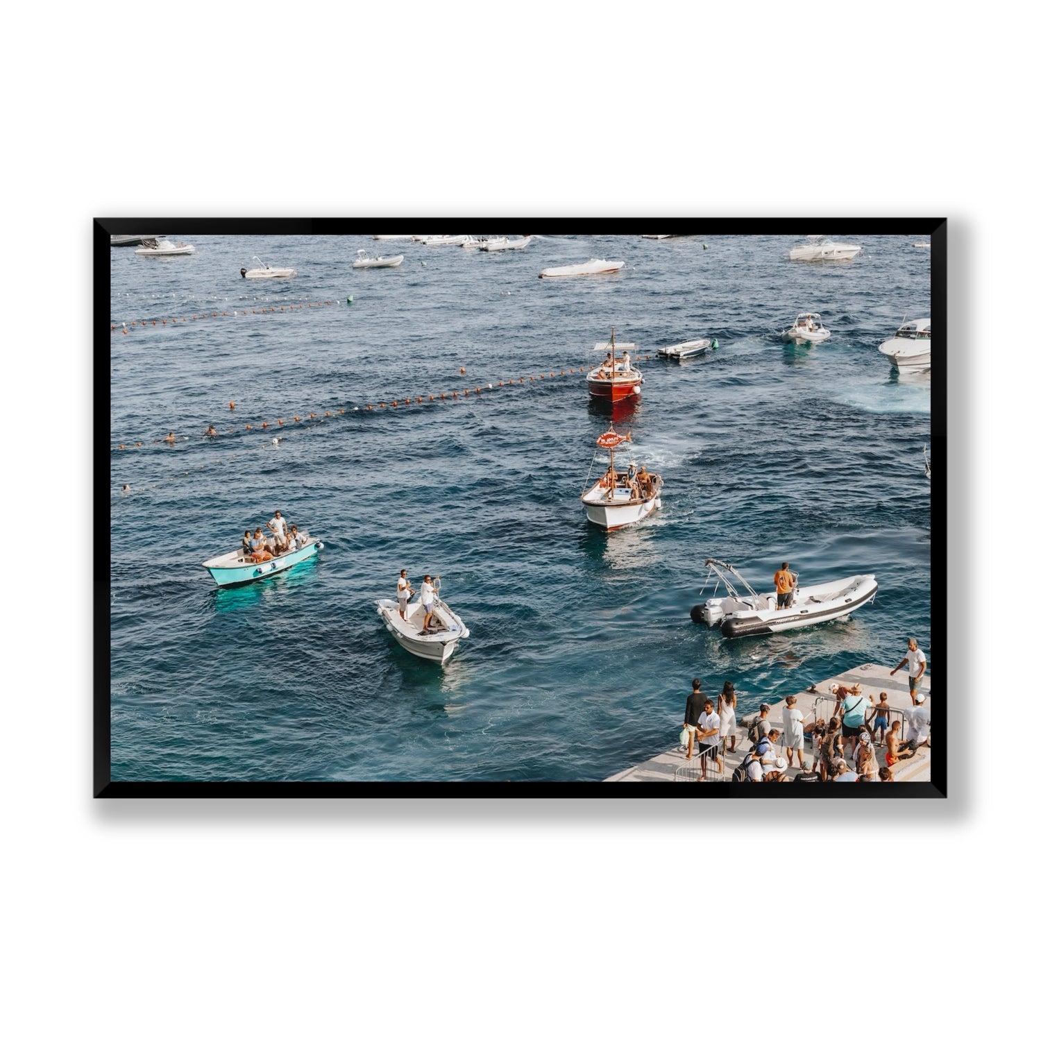 Nautical Parade Positano wall art Statement full-bleed fine art print in black frame