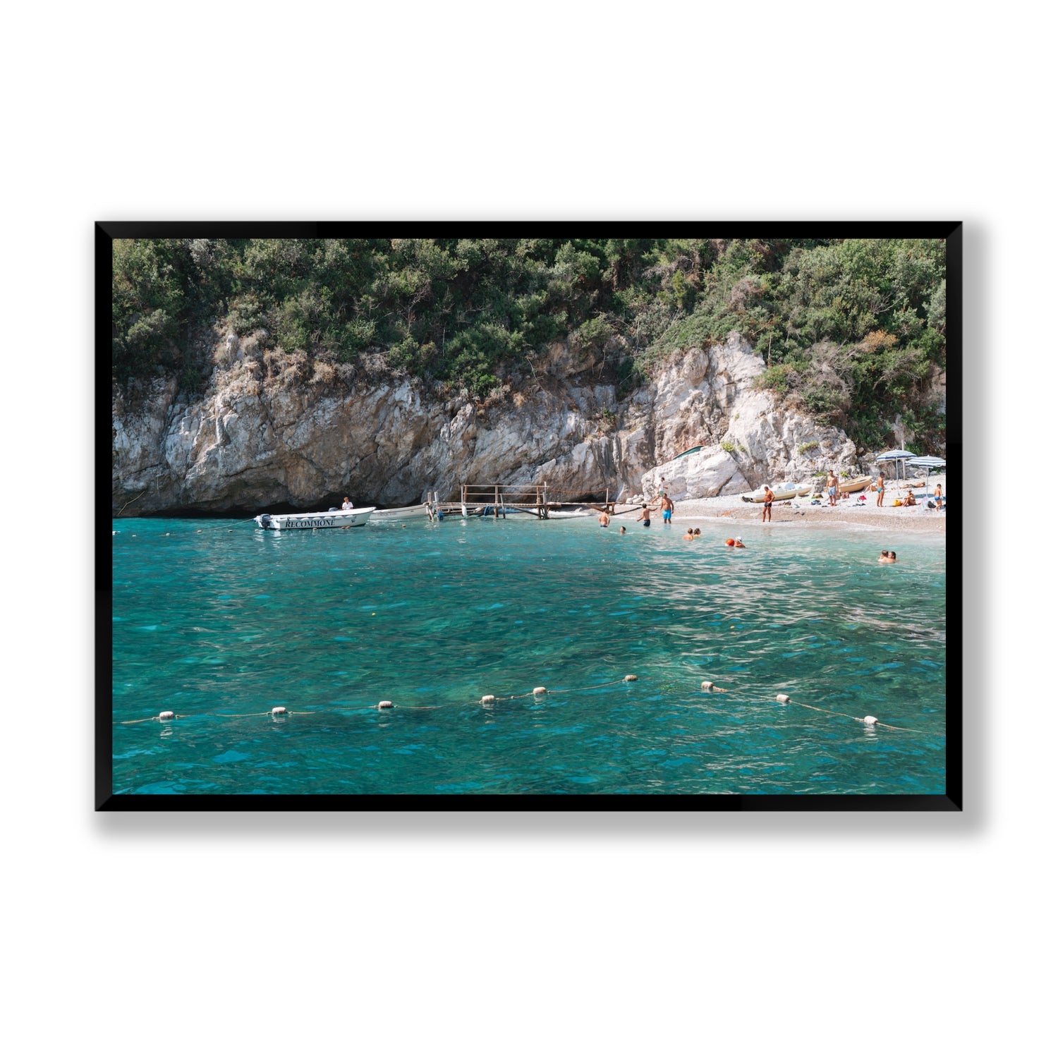 Azure Abyss Nerano wall art Statement full-bleed fine art print in black frame