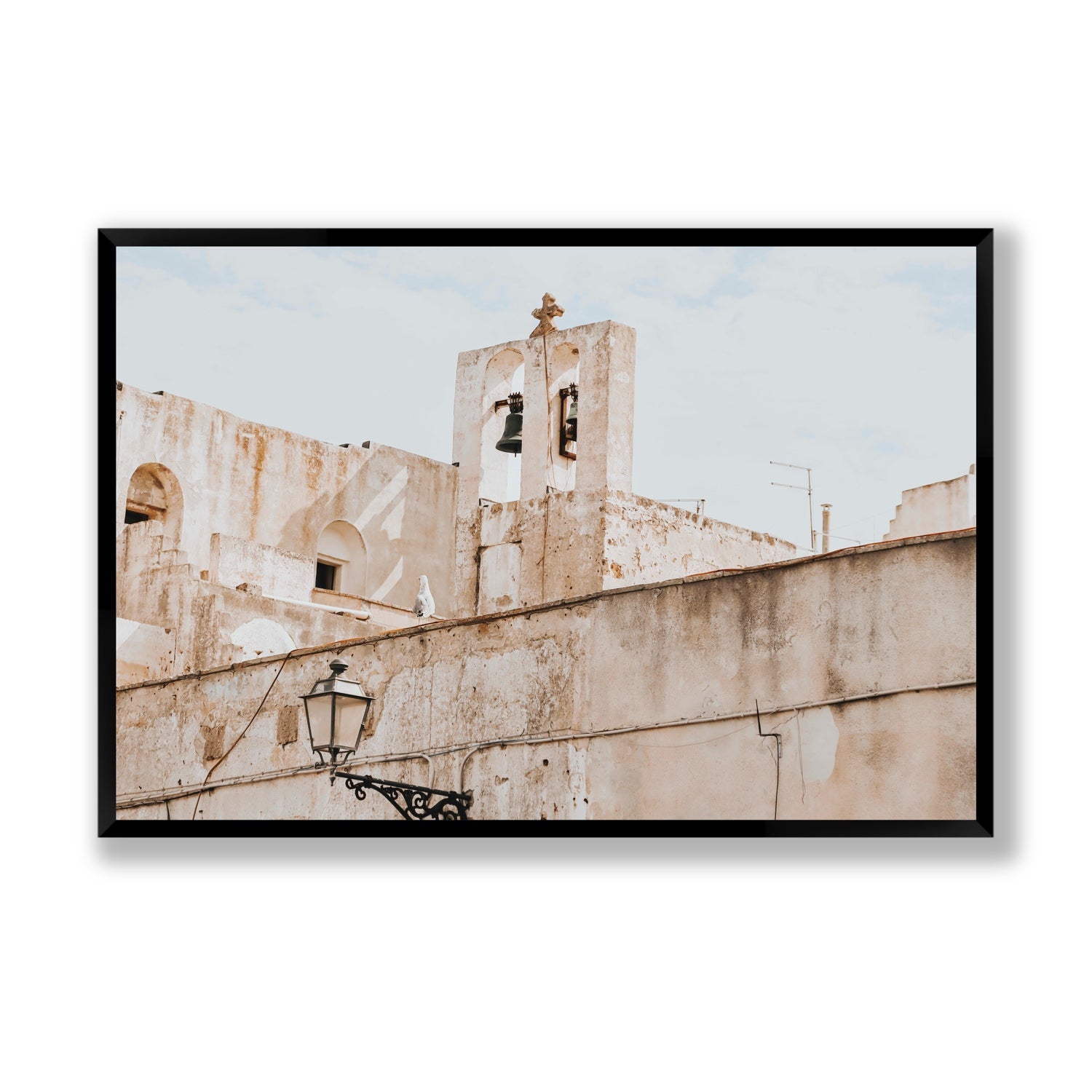 Ancient Bells Puglia Gallipoli Italian wall art Statement full-bleed fine art print in black frame