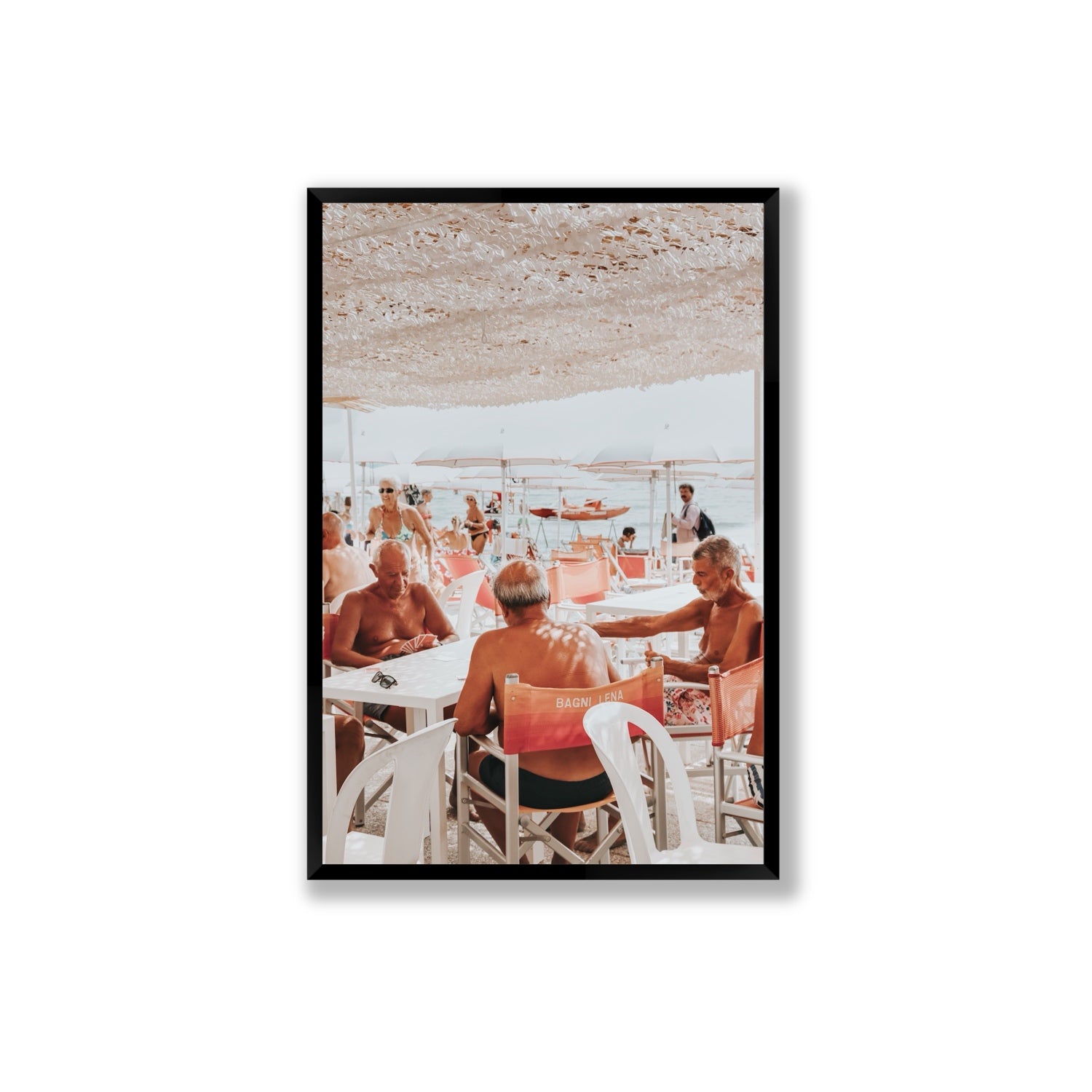 The Players fine art print, Alassio, Italy, Extra Large, Black Frame · Full Bleed, Fine Art Print