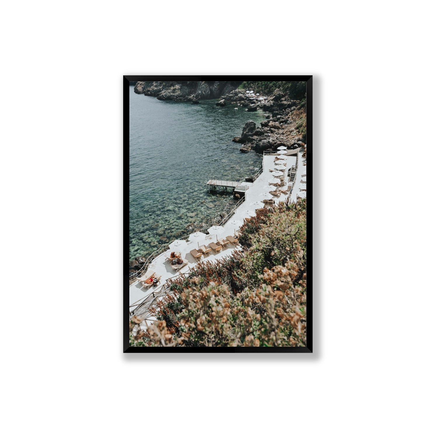 Go Beyond The Postcard Tuscany coastal wall art Extra Large full-bleed fine art print in black frame