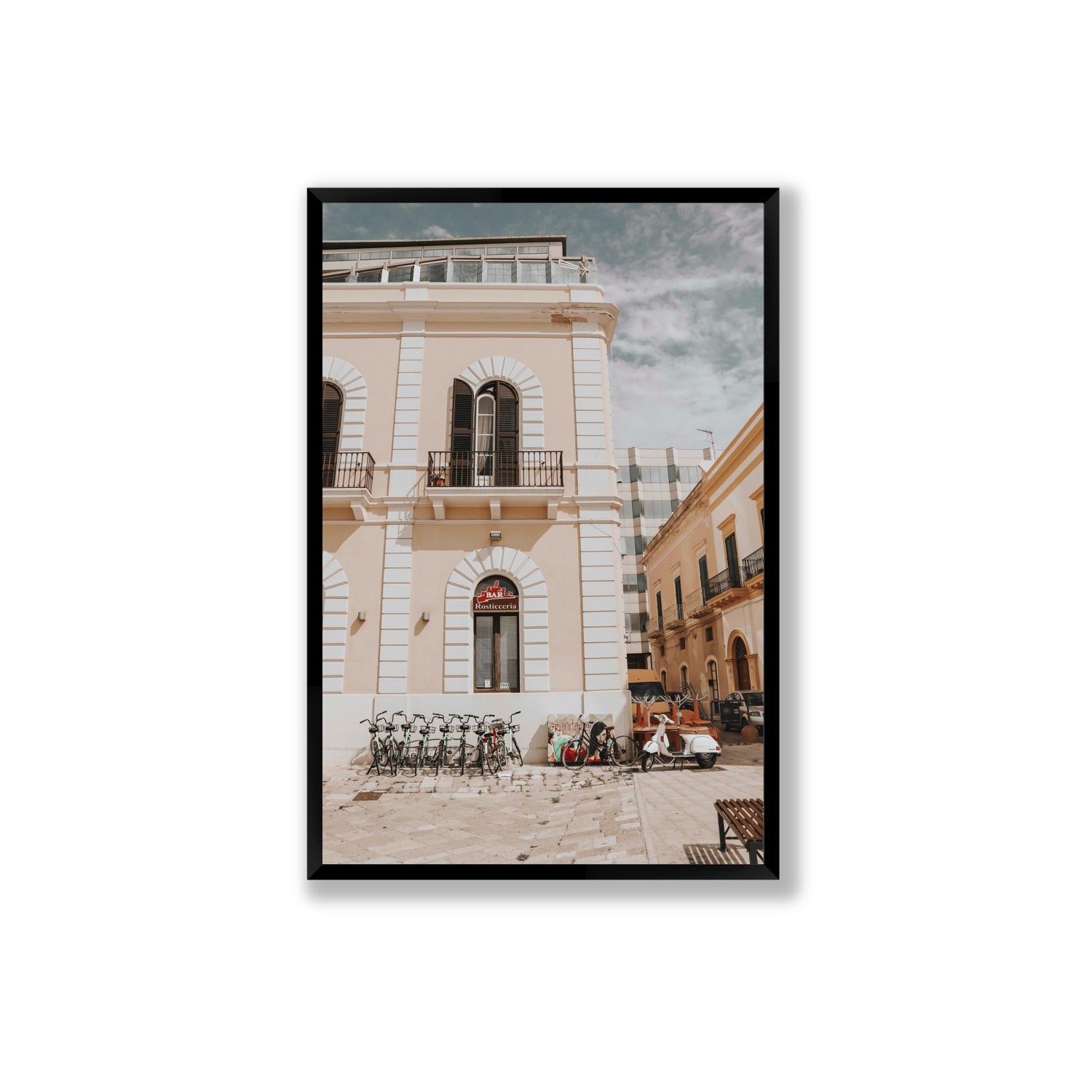 Rosticceria Puglia Italian wall art Extra Large full-bleed fine art print in black frame
