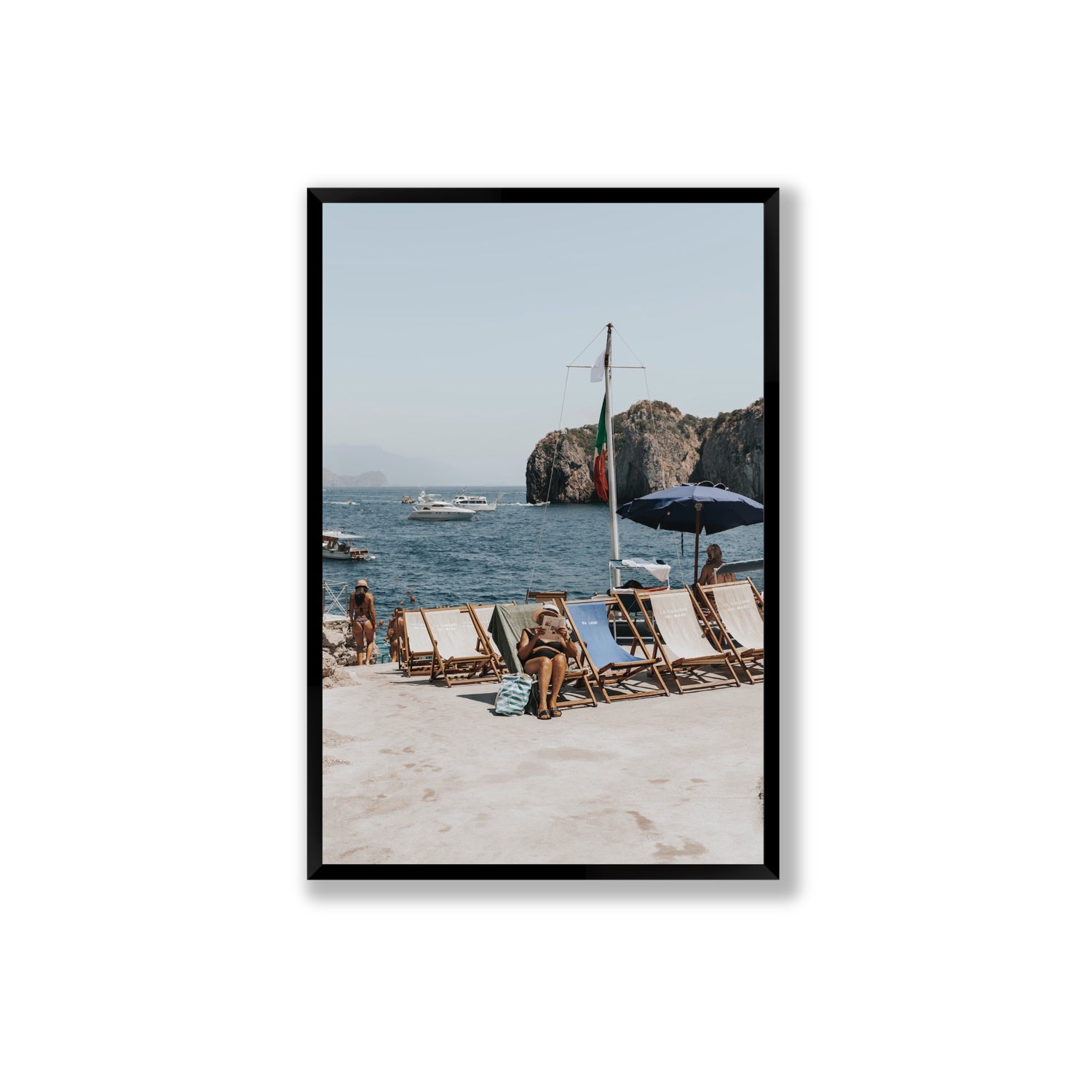 Vintage Sun Goddess fine art print, Capri, Italy, Extra Large, Black Frame · Full Bleed, Fine Art Print