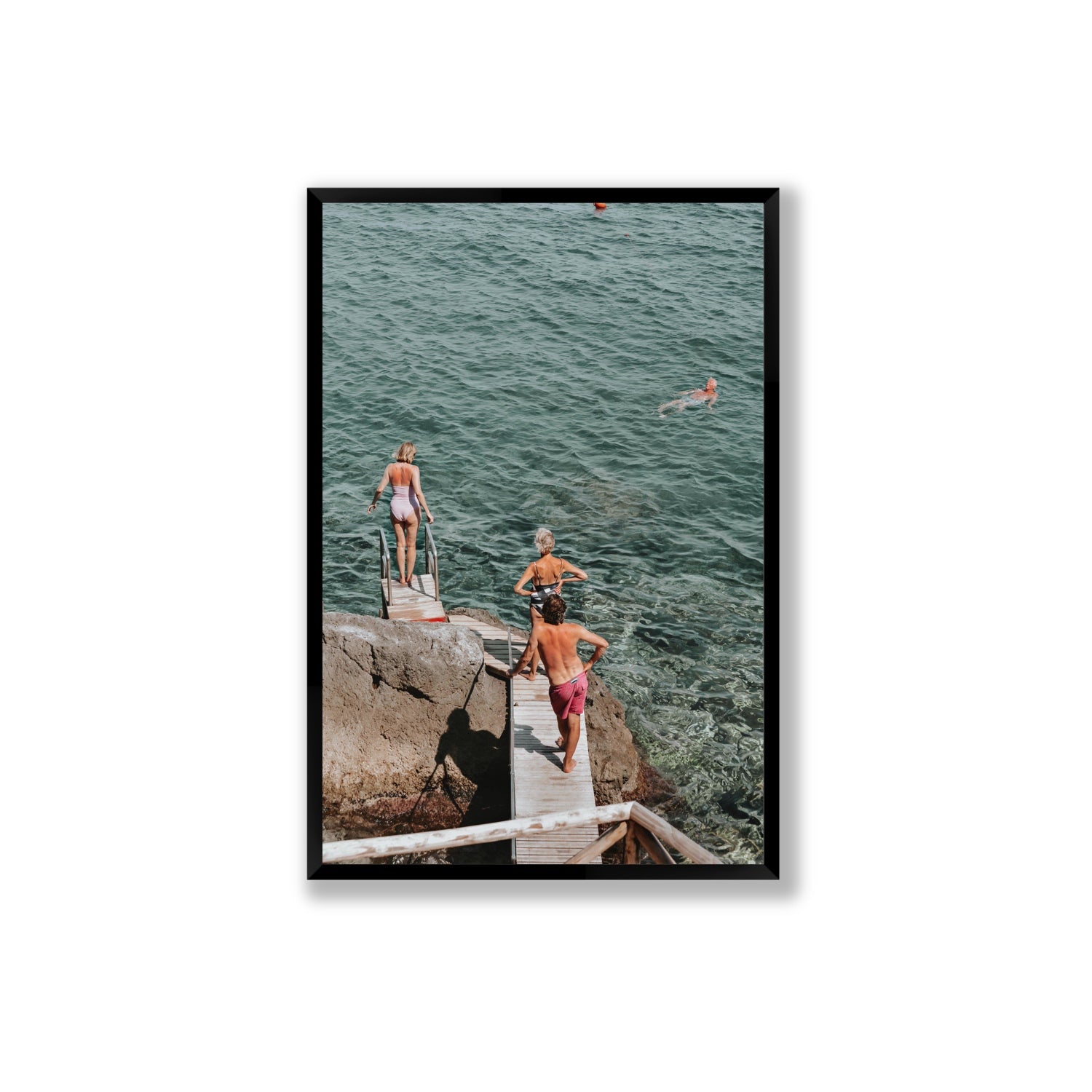 Freewheeling Spirit Tuscany coastal Italian wall art Extra Large full-bleed fine art print in black frame