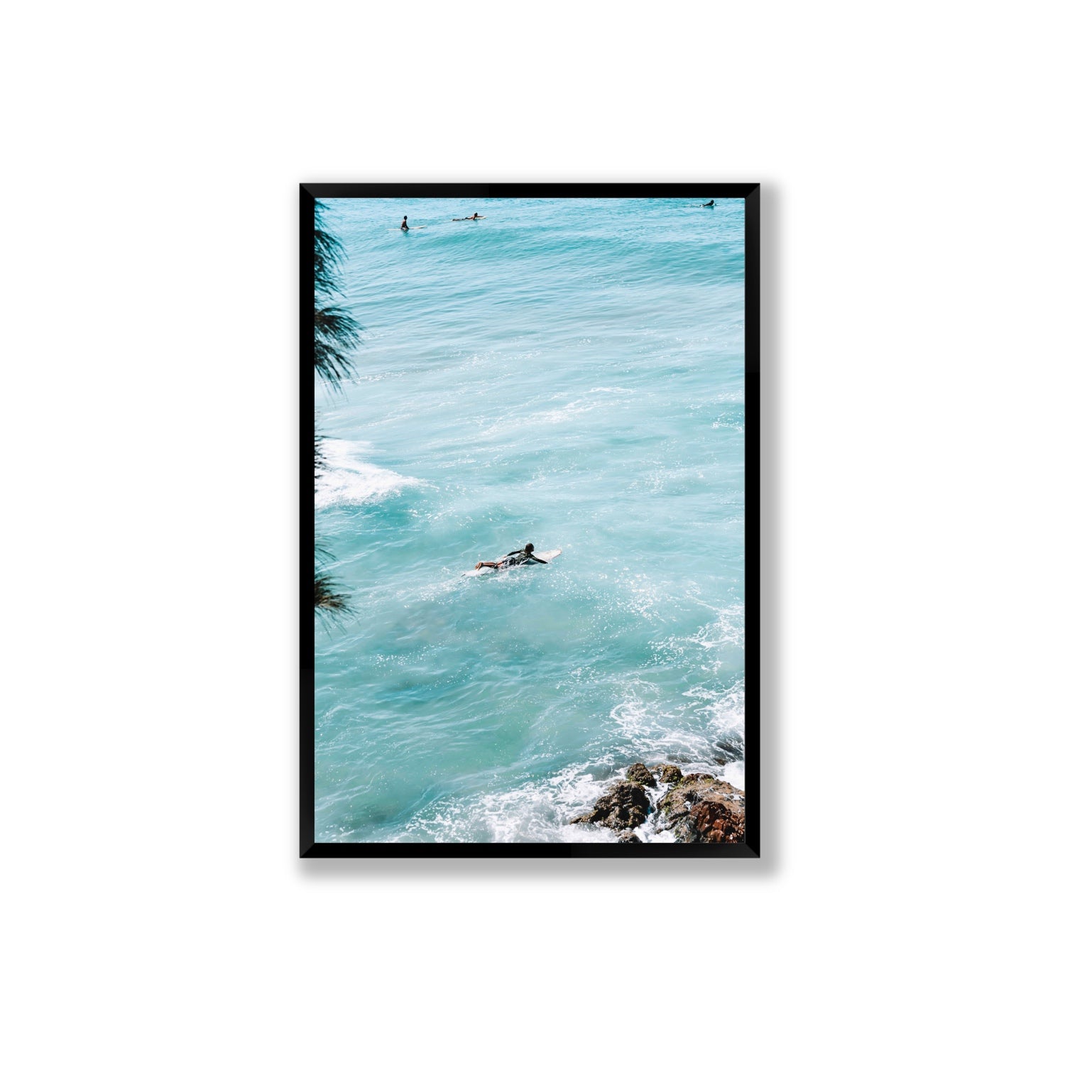Blue Crush fine art print, Byron Bay, Australia, Extra Large, Black Frame · Full Bleed, Fine Art Print