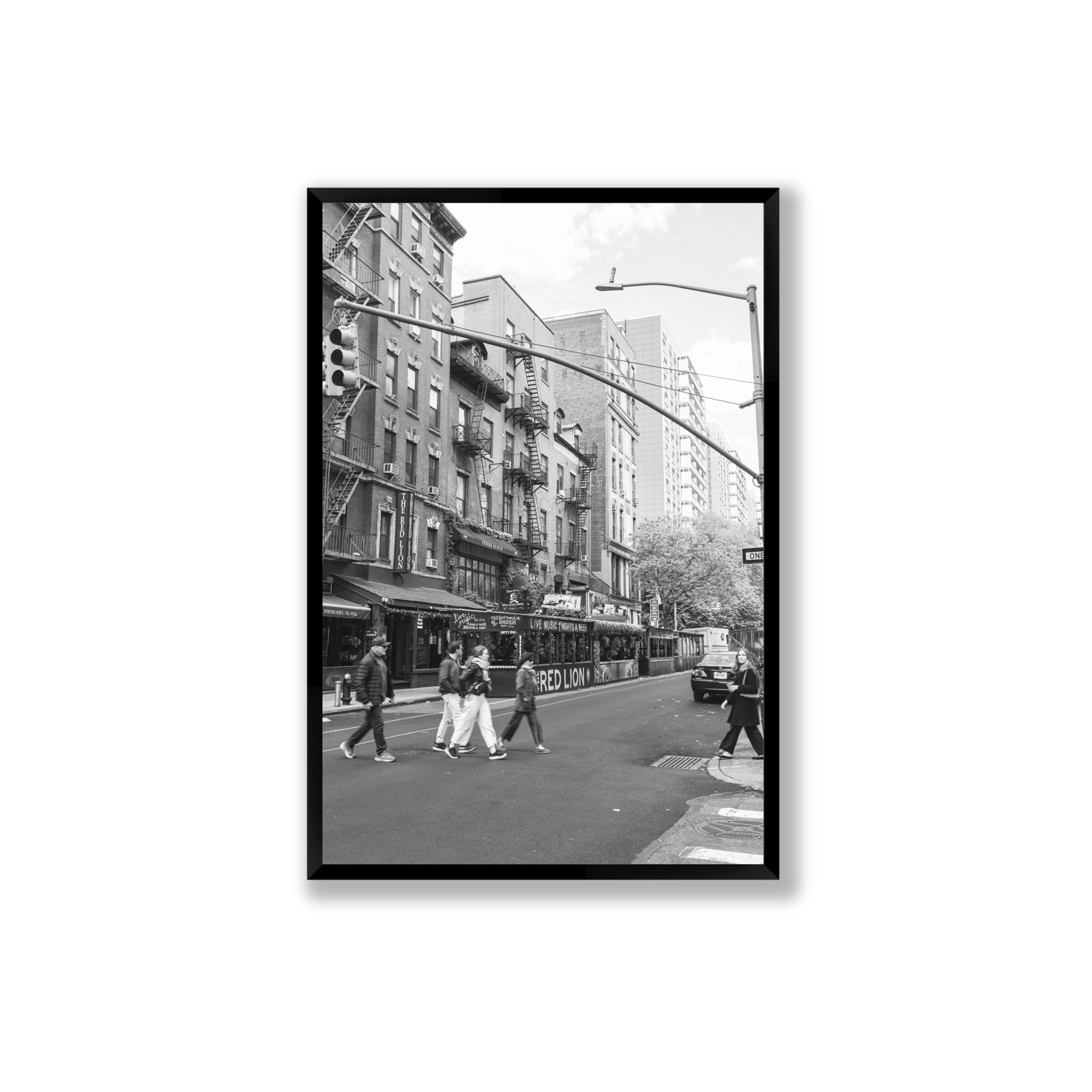 Spectral Streets New York NYC Black & White wall art Extra Large full-bleed fine art print in black frame