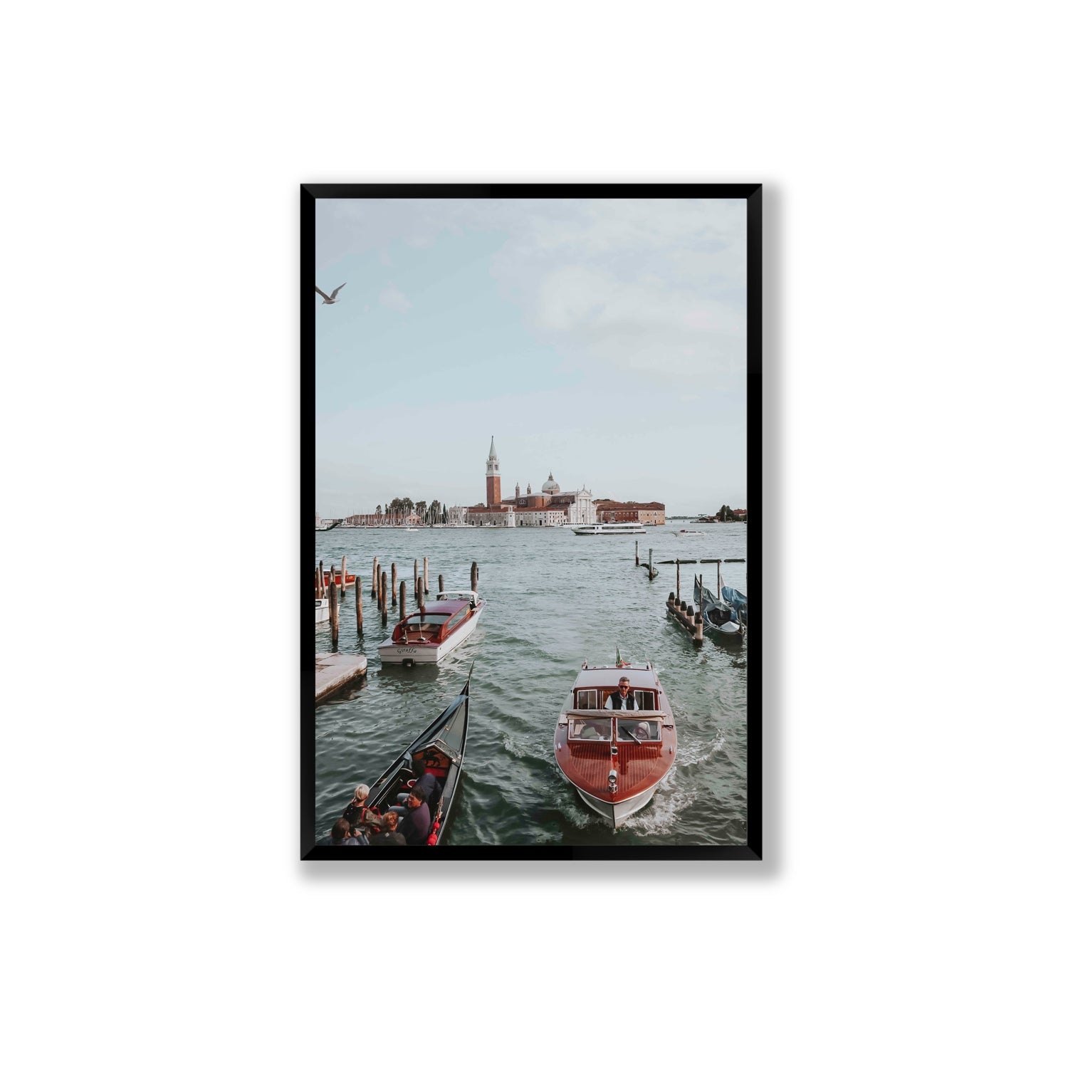 Galleggiante Venice Italian wall art Extra Large full-bleed fine art print in black frame