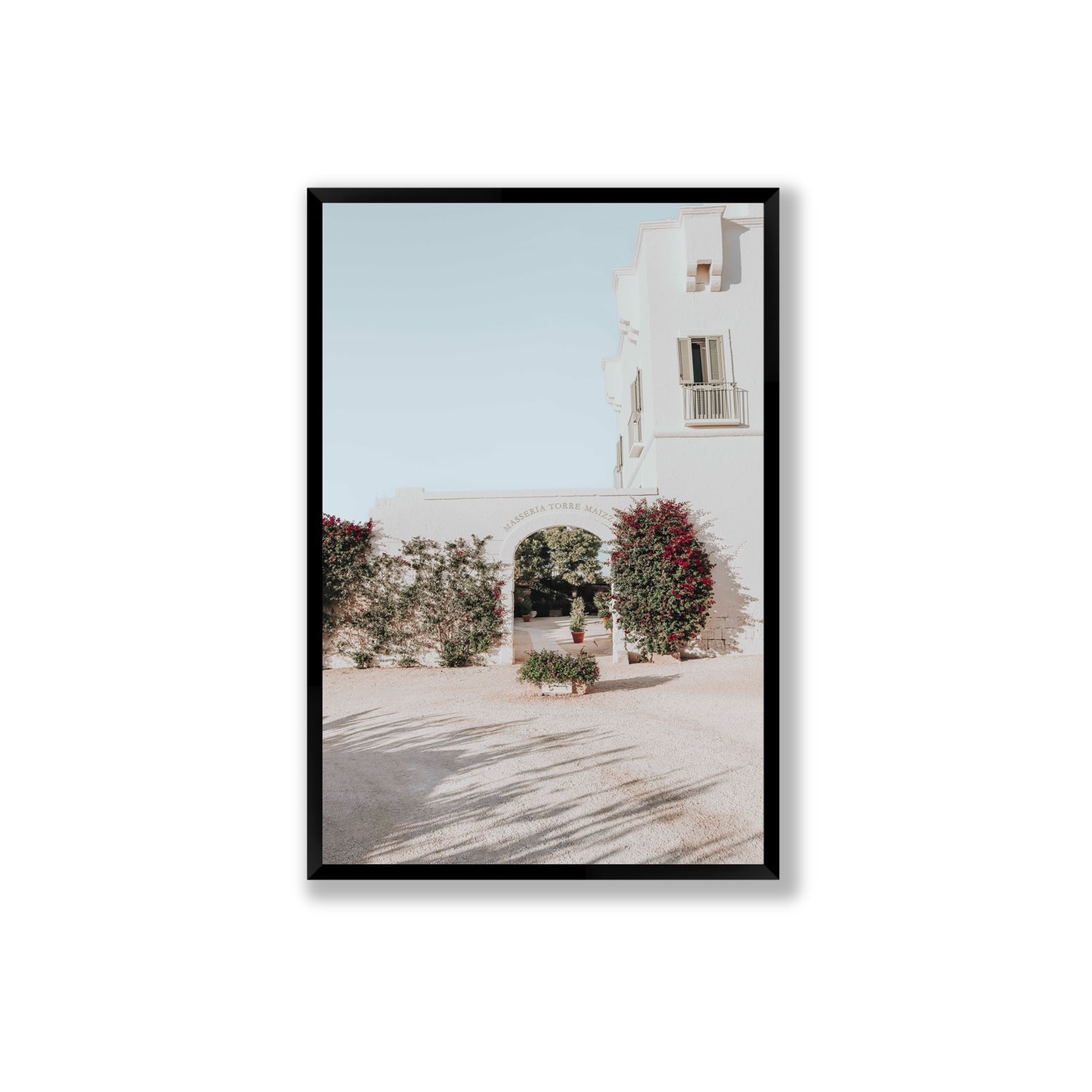Villa Retreat fine art print, Puglia, Italy, Extra Large, Black Frame · Full Bleed, Fine Art Print