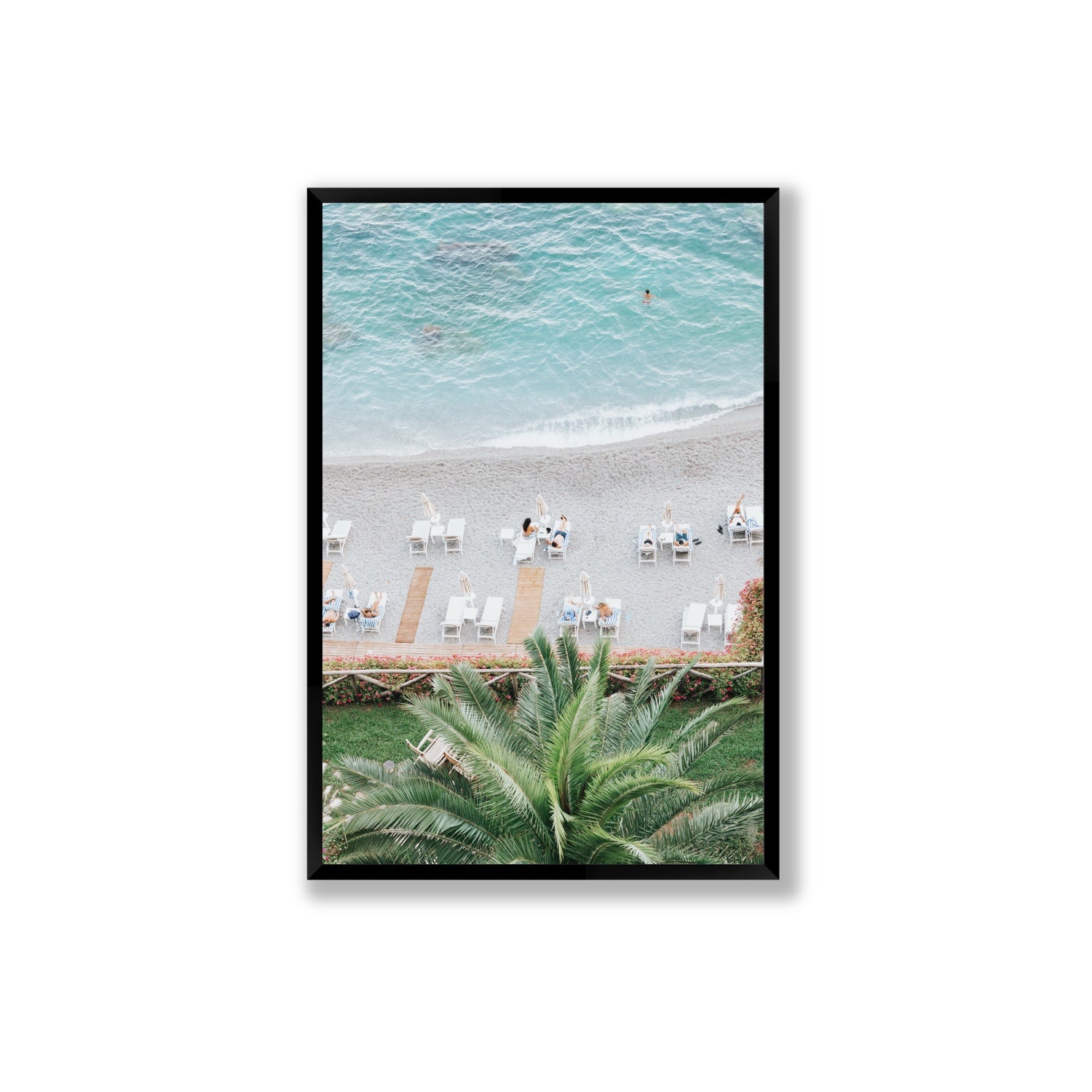 Paradiso Amalfi Mediterranean wall art Extra Large full-bleed fine art print in black frame