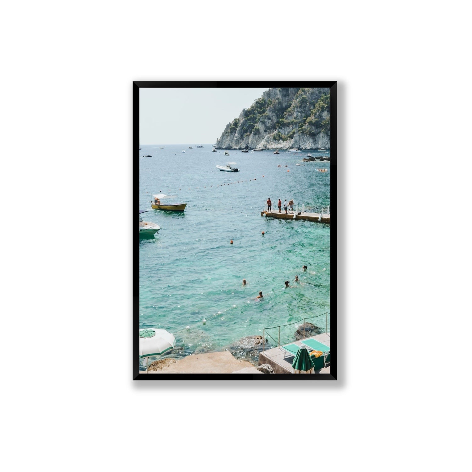 Delizia Pomeridiana Capri coastal wall art Extra Large full-bleed fine art print in black frame