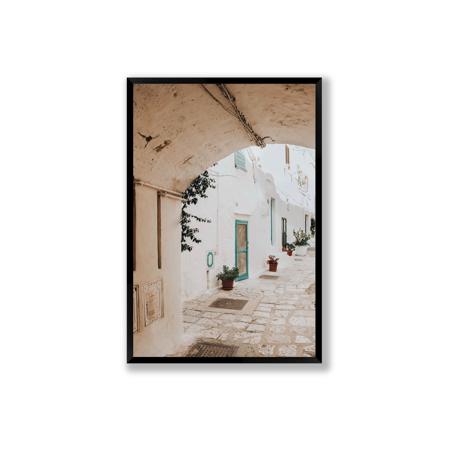 La Citta Bianca Puglia La Città Bianca wall art Extra Large full-bleed fine art print in black frame