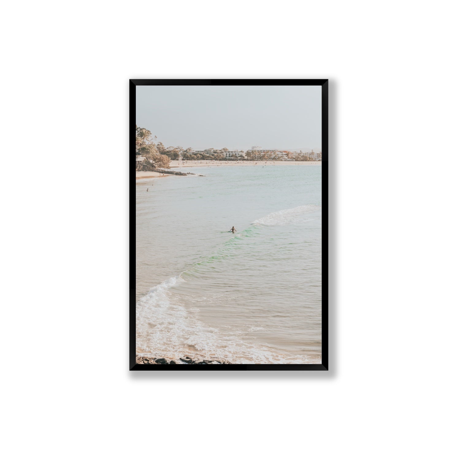 Salt Reverie fine art print, Noosa, Australia, coastal scenes artwork, Extra Large, Black Frame · Full Bleed, Fine Art Print