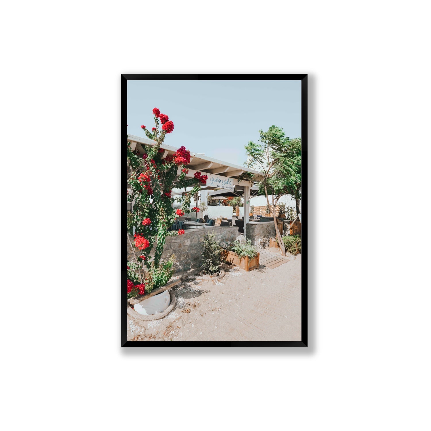 Yialo Yialo fine art print, Mykonos, Greece, Extra Large, Black Frame · Full Bleed, Fine Art Print