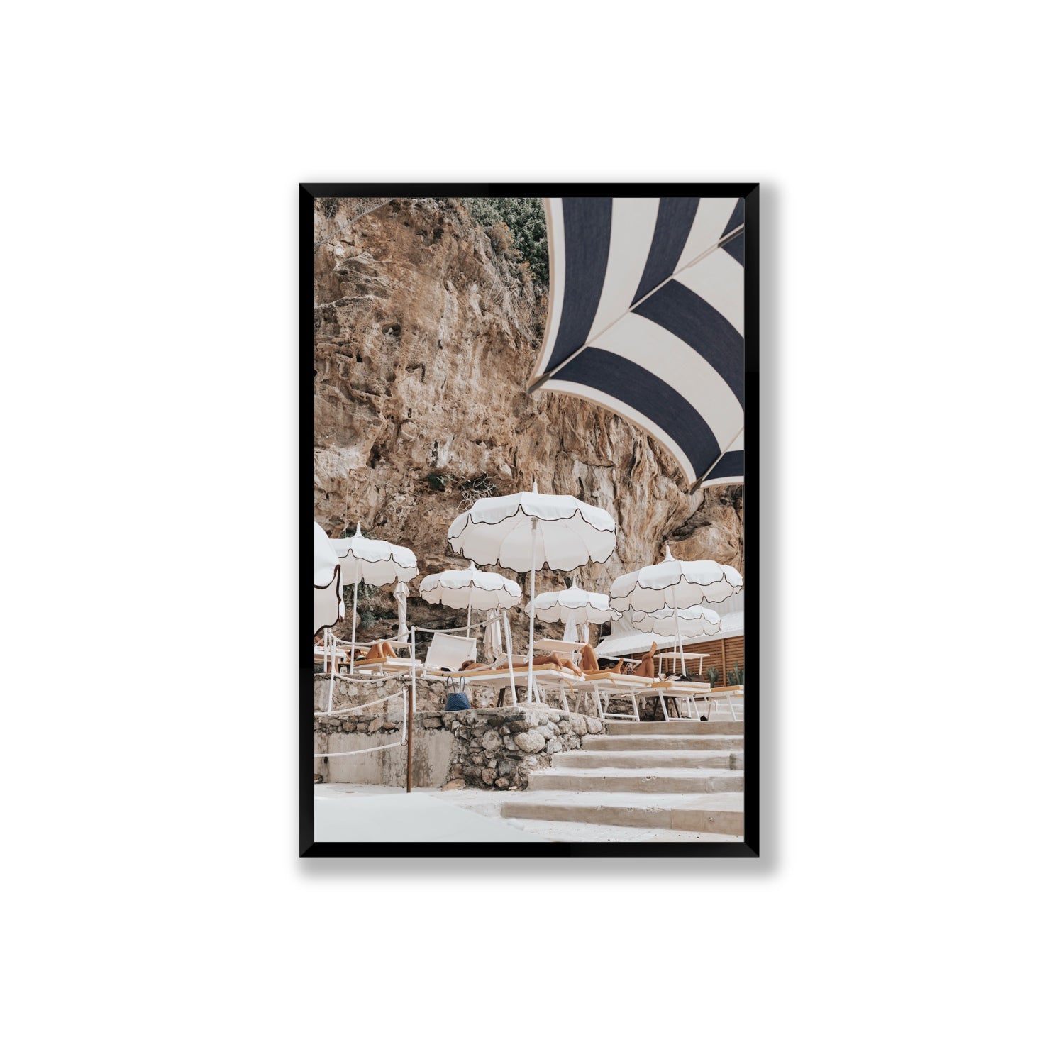 Rocky Refuge fine art print, Positano, Italy, Extra Large, Black Frame · Full Bleed, Fine Art Print