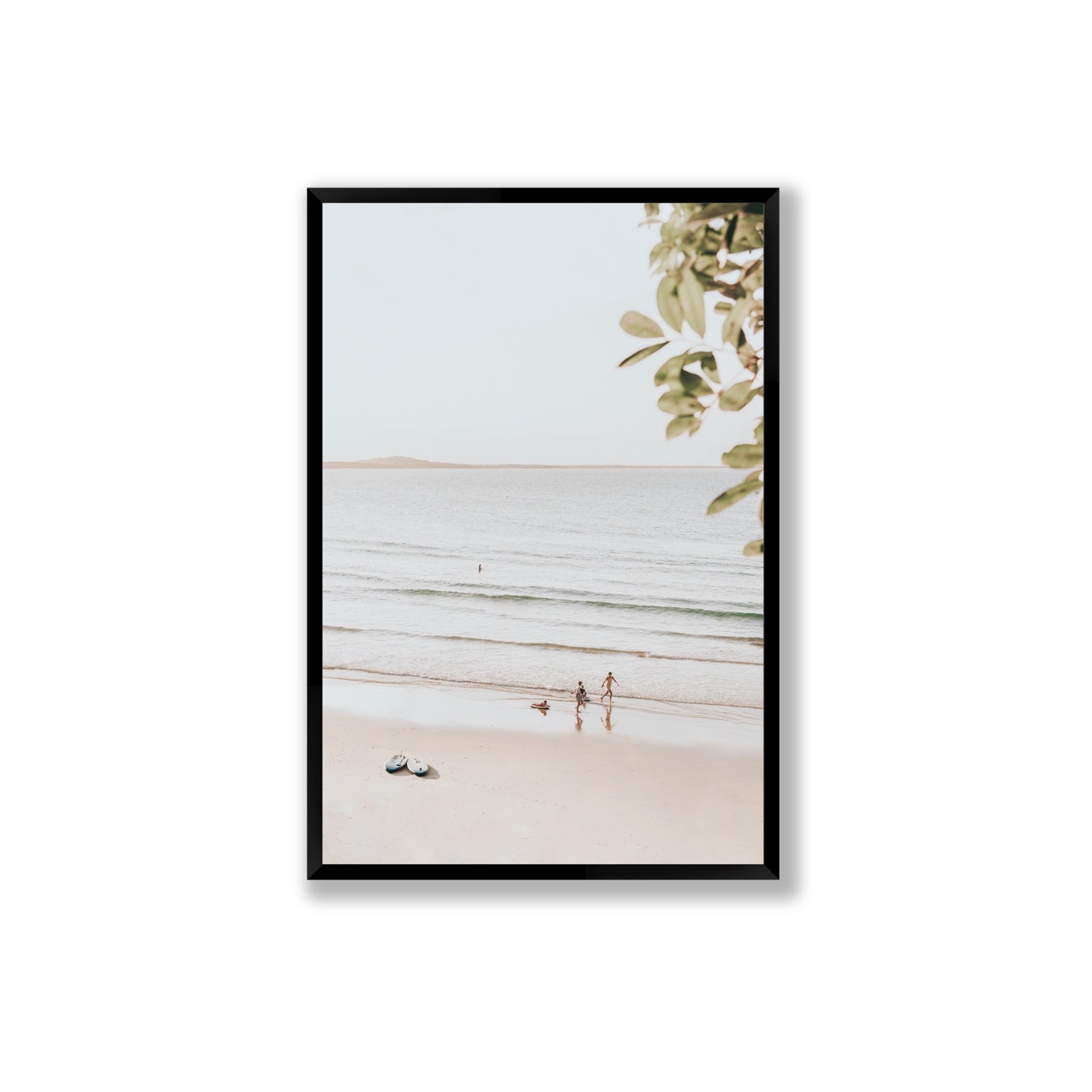 Walking On Sunshine fine art print, Noosa, Australia, coastal scenes artwork, Extra Large, Black Frame · Full Bleed, Fine Art Print