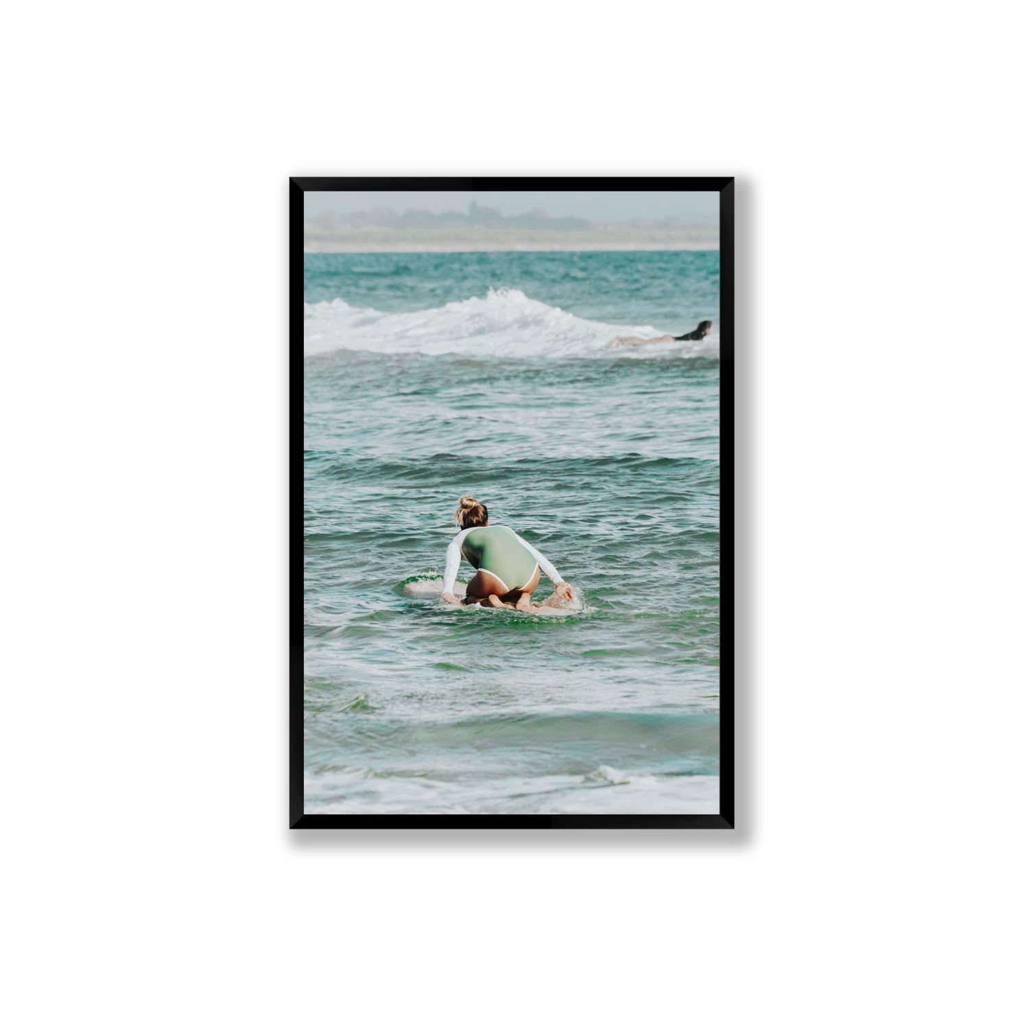 Quincy Byron Bay Surf coastal wall art Extra Large full-bleed fine art print in black frame