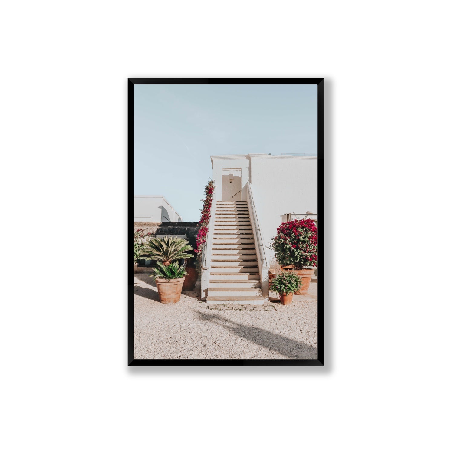 Tranquil Ascent Puglia Italian wall art Extra Large full-bleed fine art print in black frame
