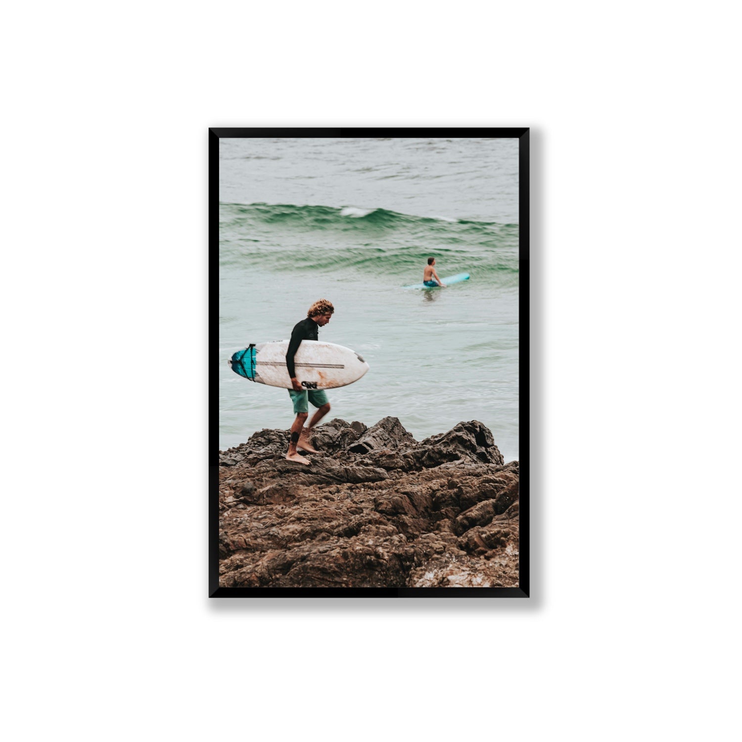 Not All Who Wander Are Lost Byron Bay Surf wall art Extra Large full-bleed fine art print in black frame